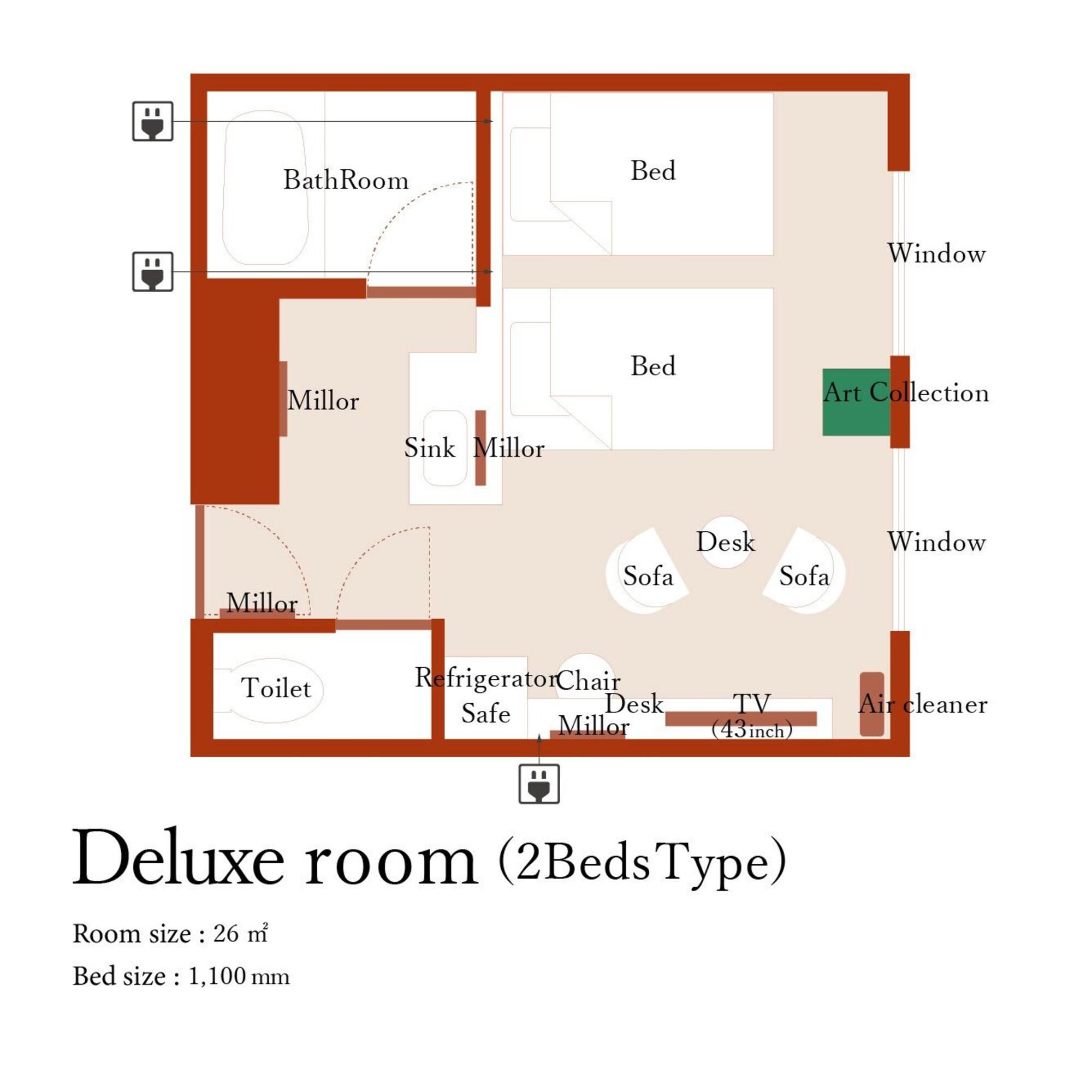Twin Deluxe Two Beds