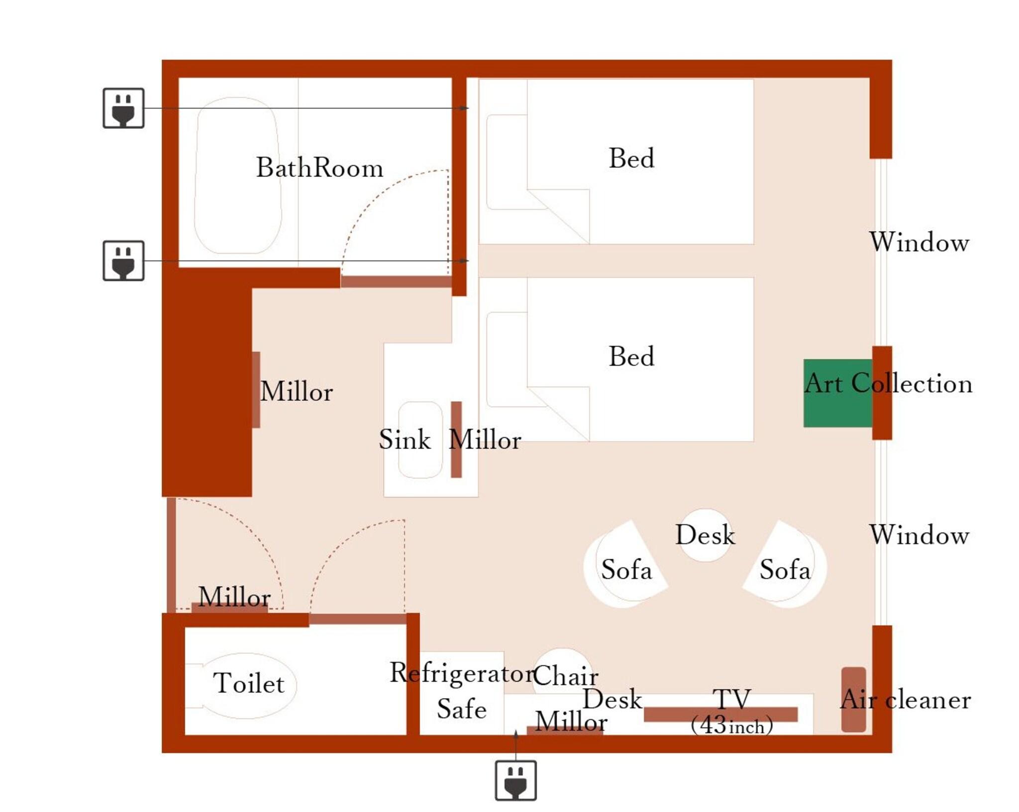 Twin Deluxe Two Beds
