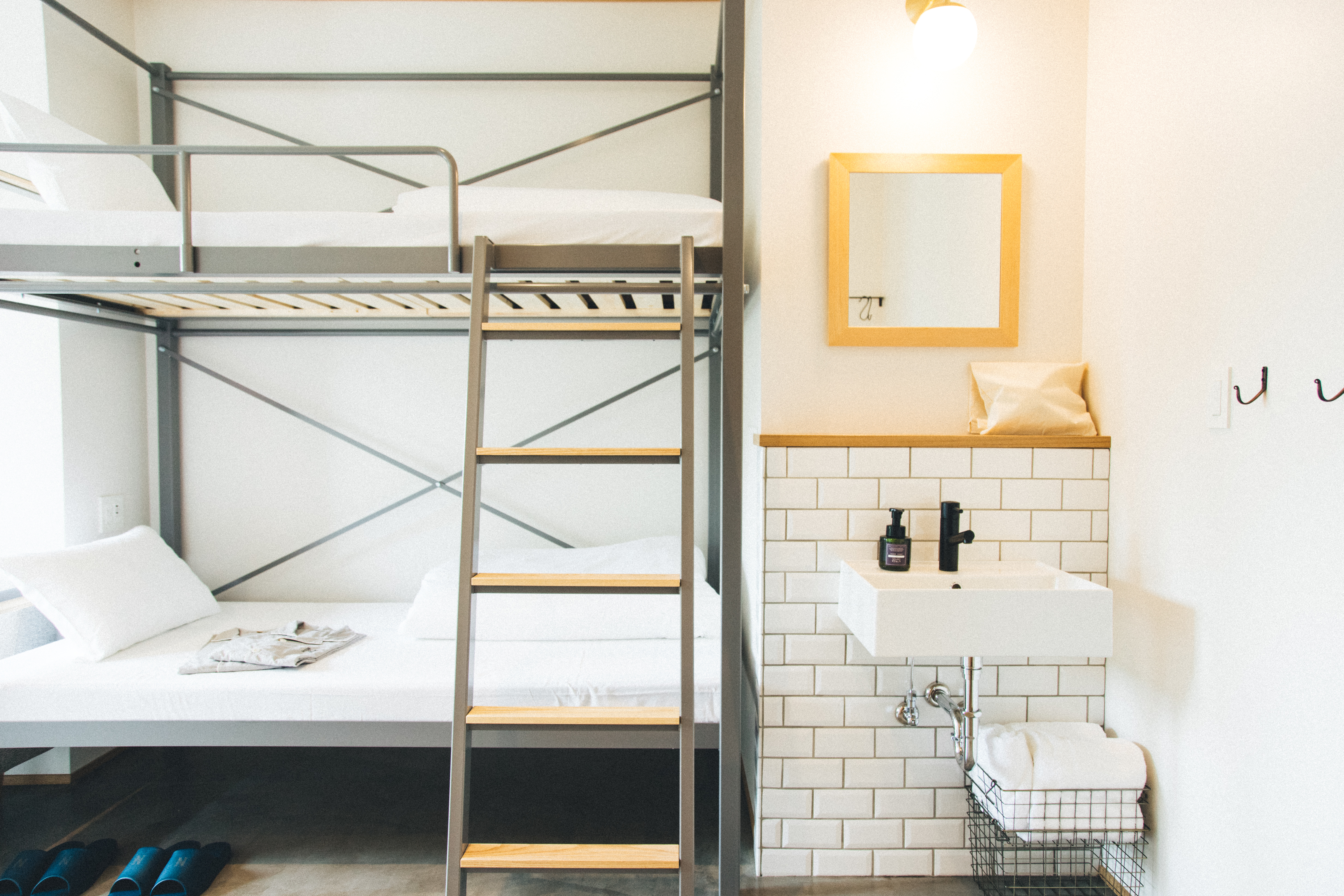 Twin Bunk Bed with Shared Bathroom