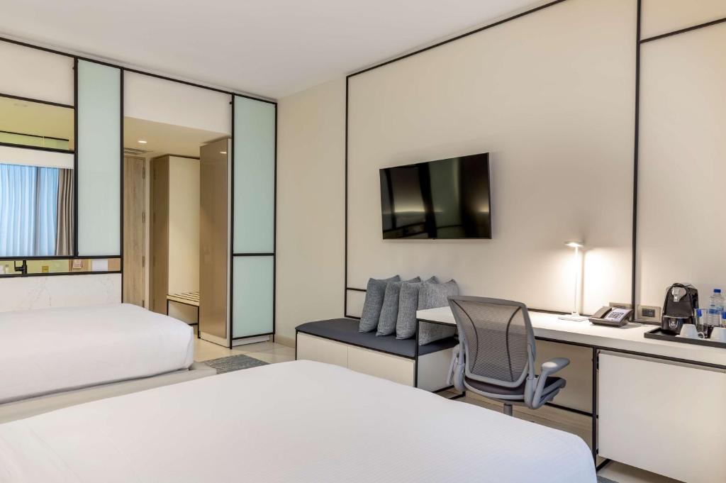 Double City View Two Double Beds