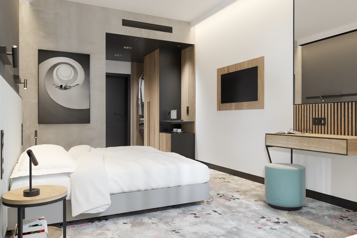 Double Single Queen Size Bed