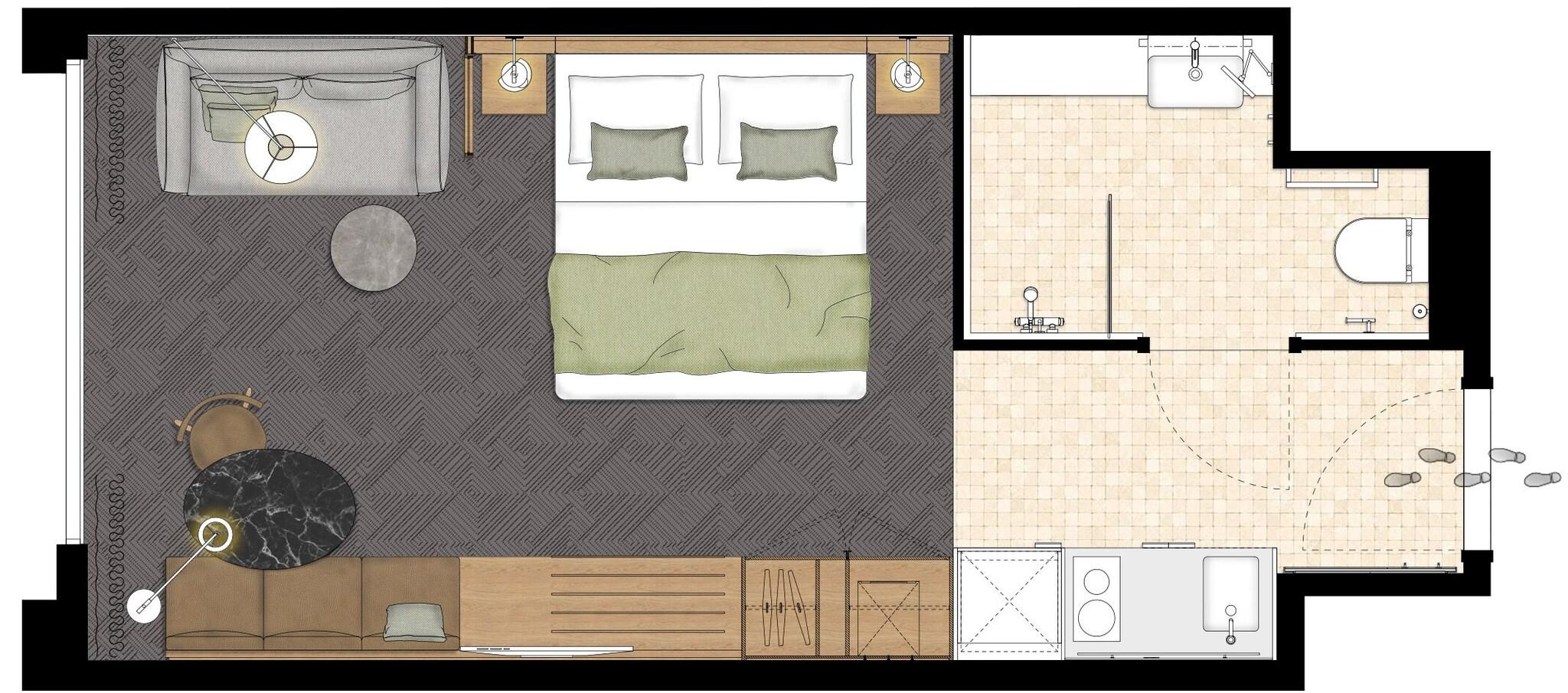 Studio King Size Bed