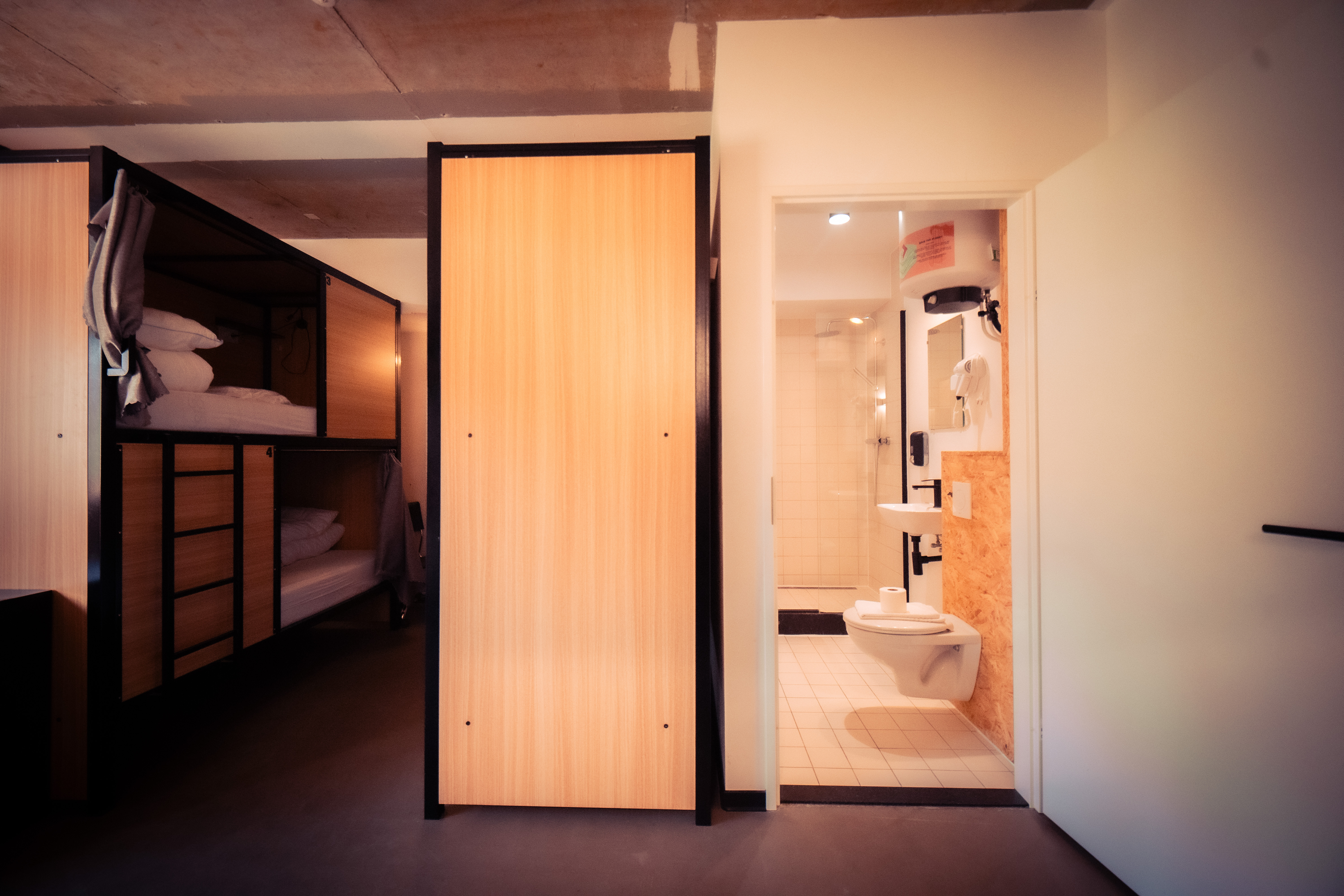 Bed in Dormitory Female Room with Shared Bathroom