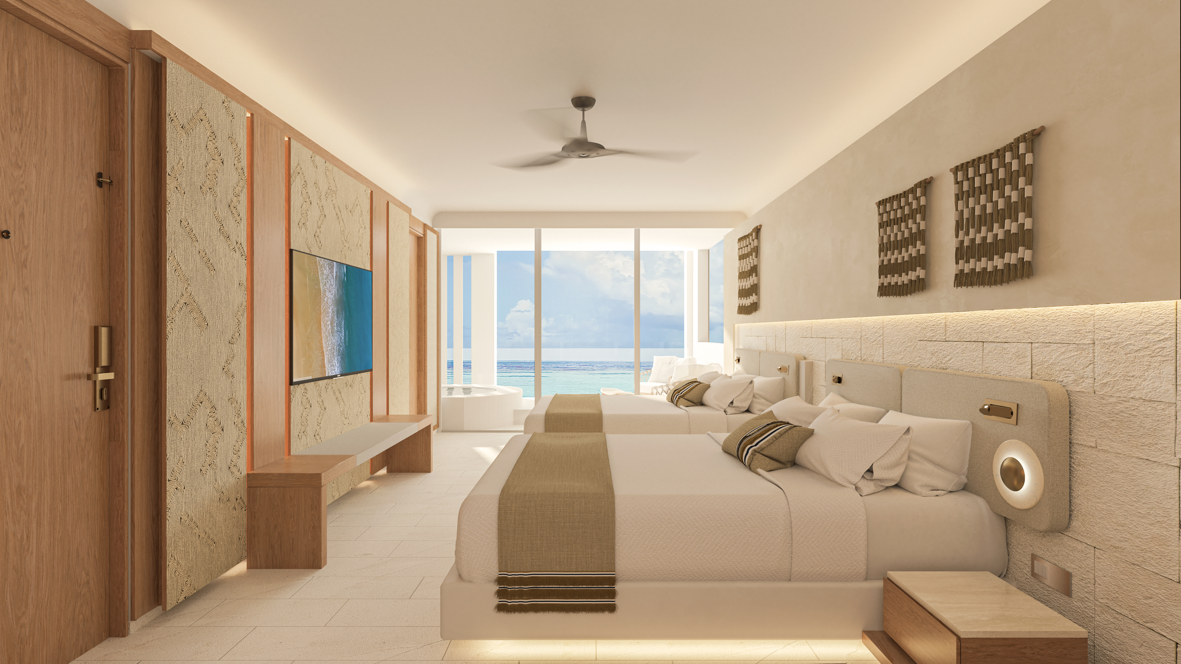 Junior Suite Ocean View Two Double Beds