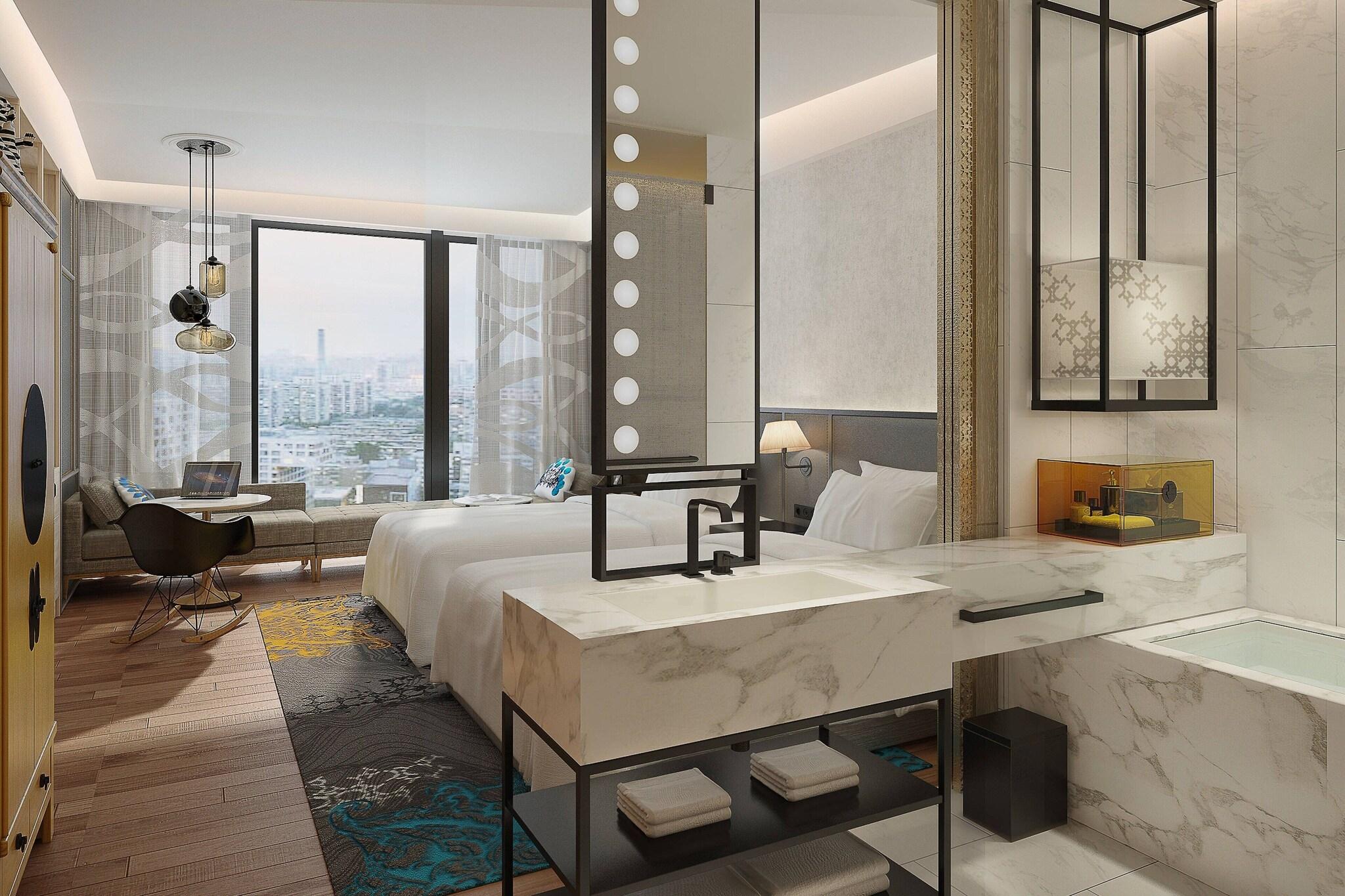 Quadruple City View Two Double Beds