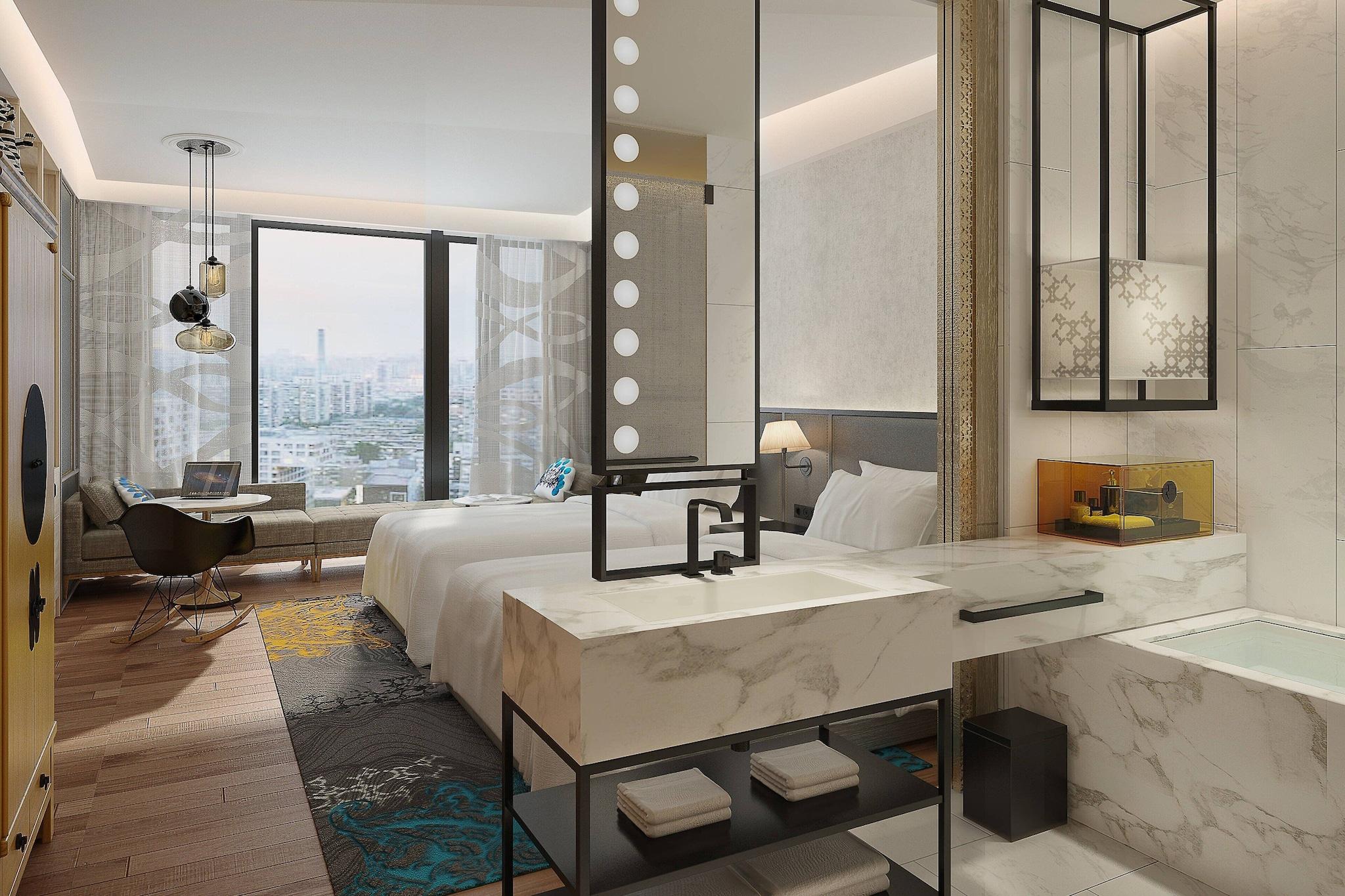 Quadruple City View Two Double Beds