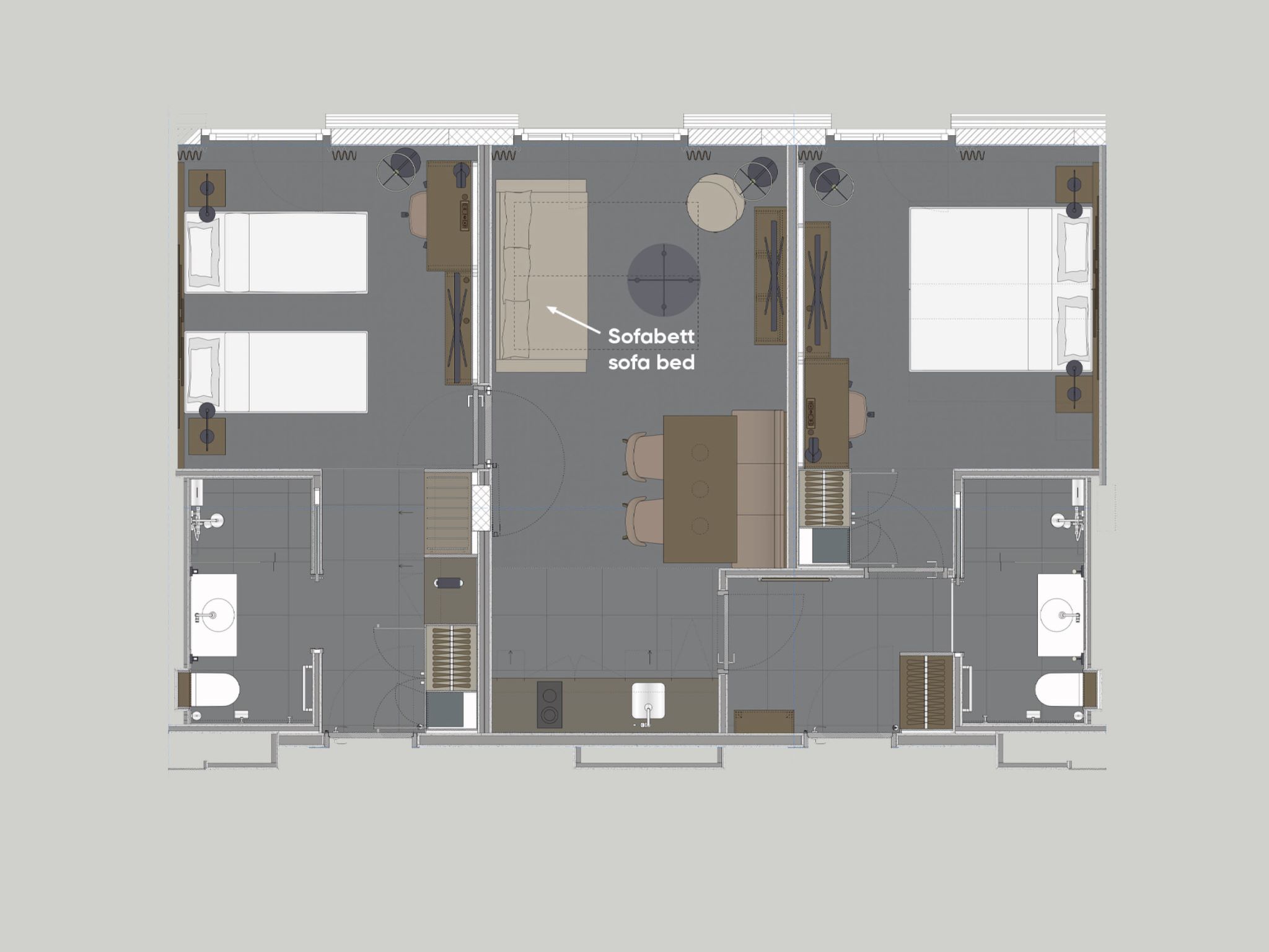 Family Room Two Bedrooms with Kitchenette