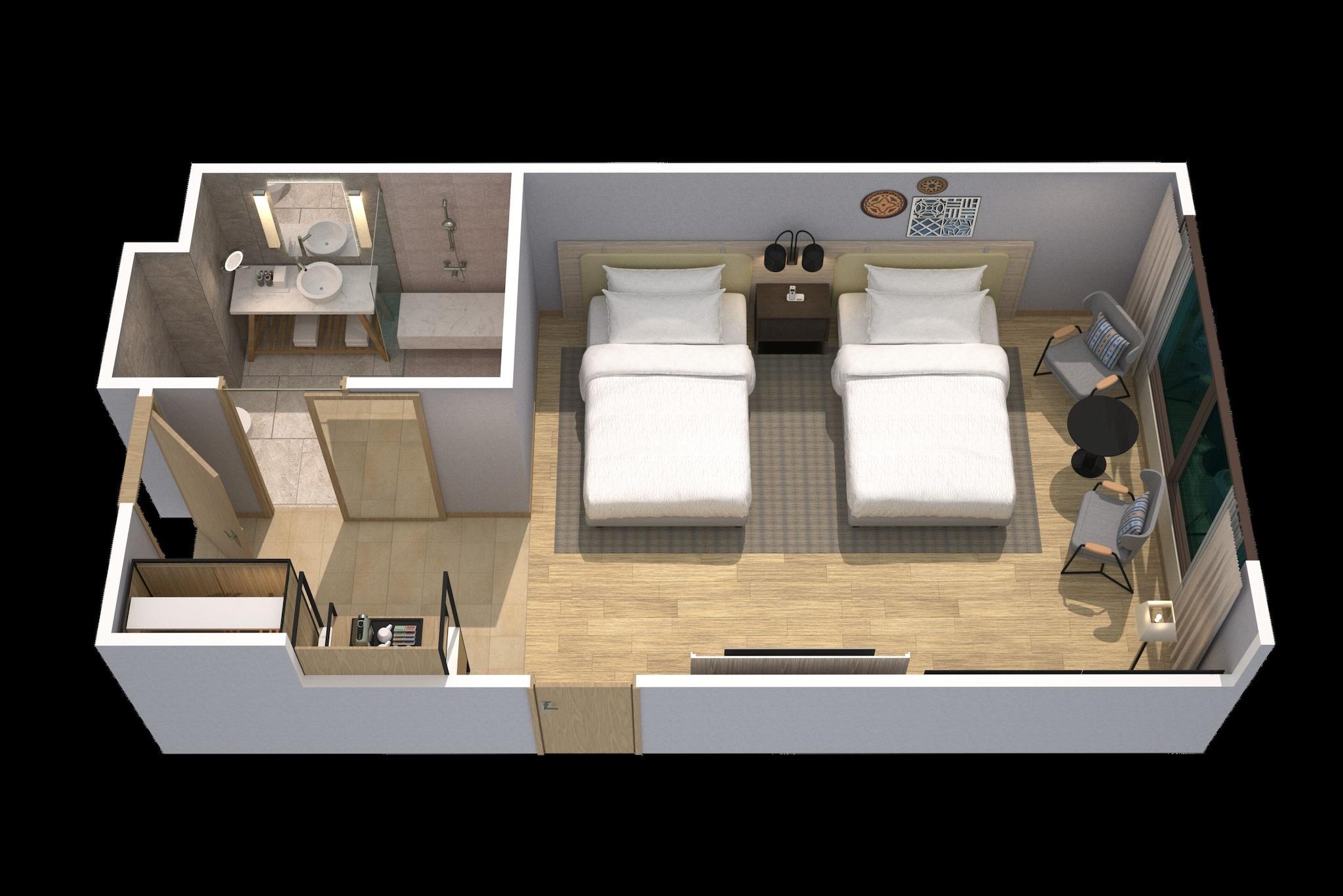 Double or Twin Superior Two Double Beds