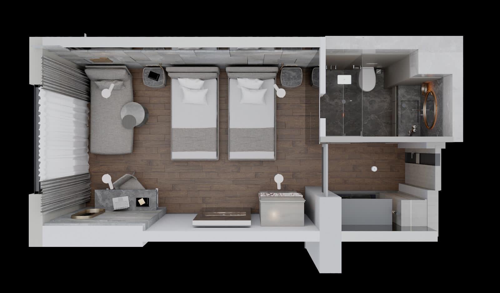 Double Deluxe Two Beds