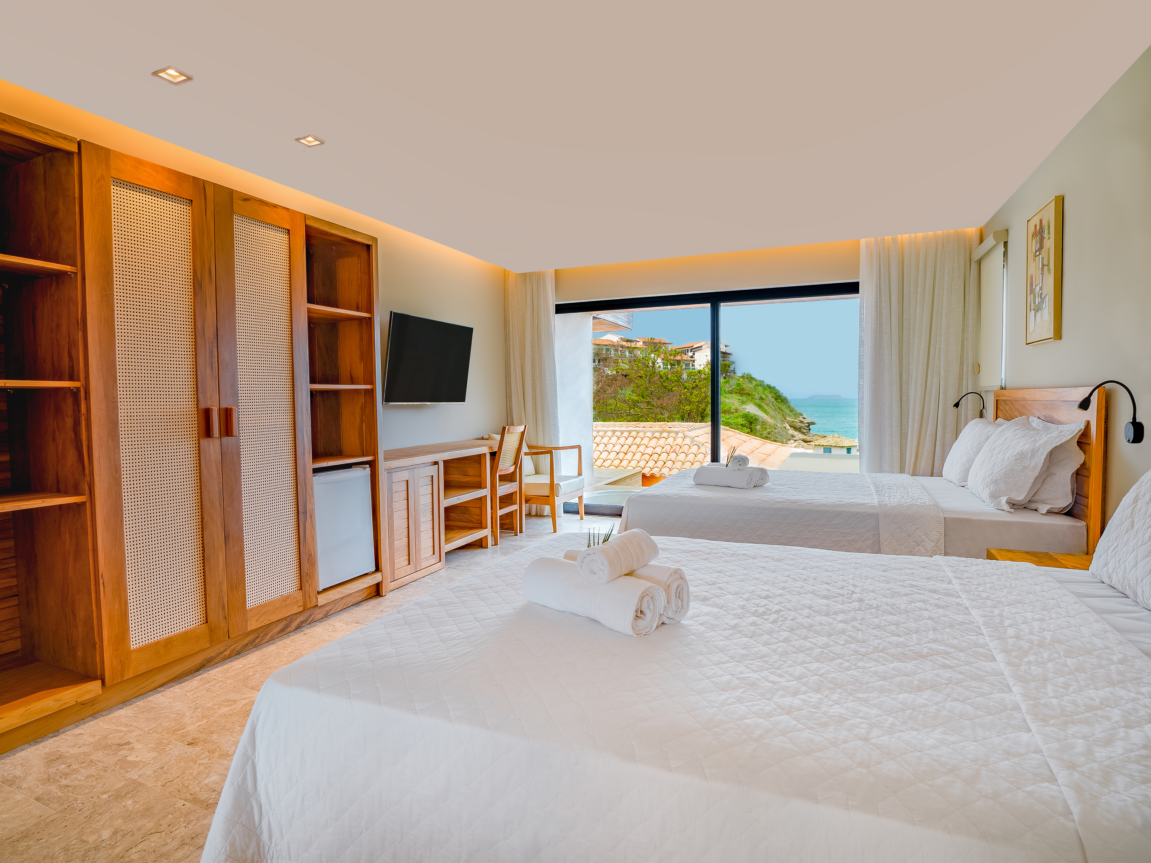 Quadruple Ocean View Two Double Beds