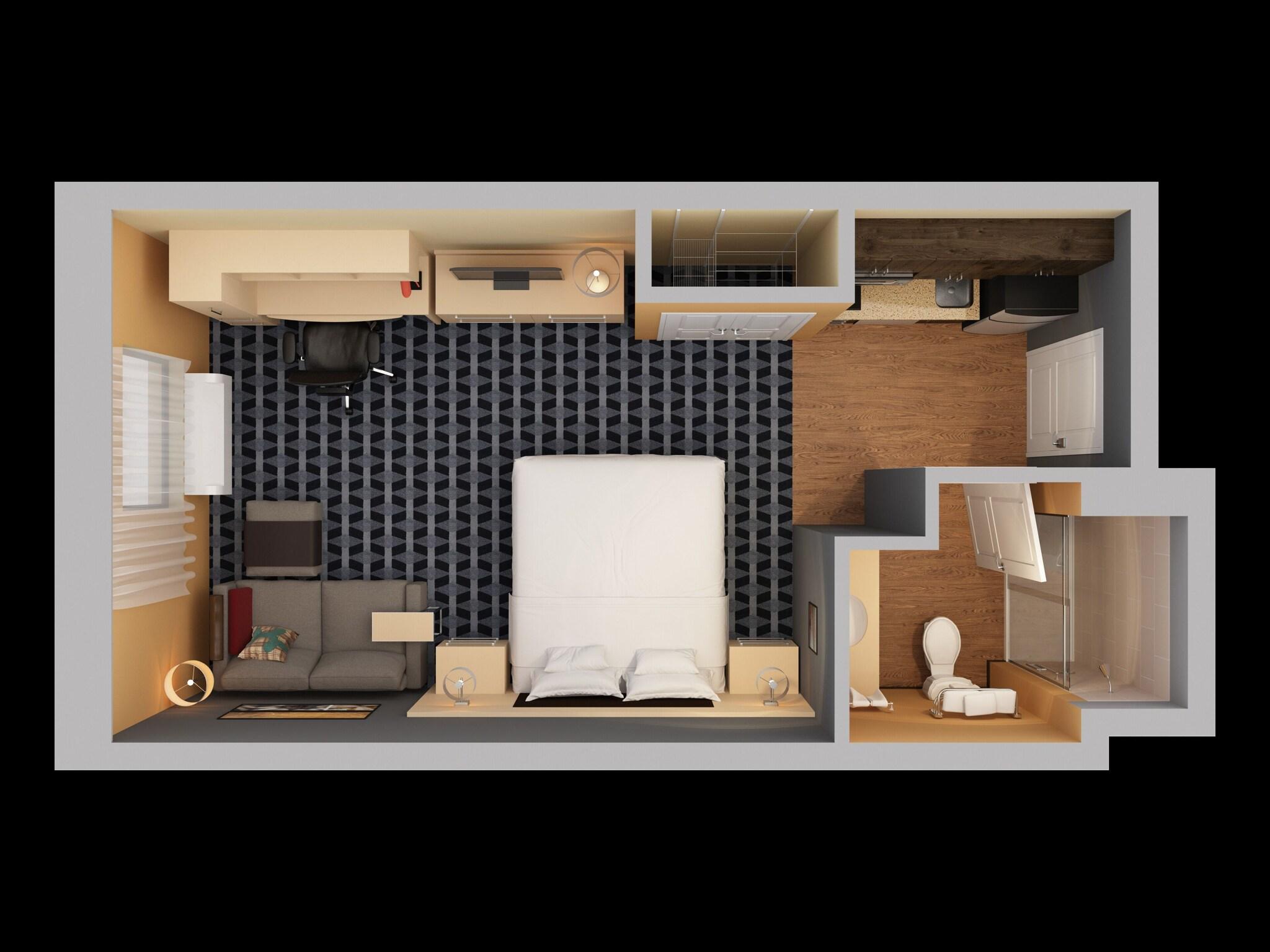 Studio King Size Bed