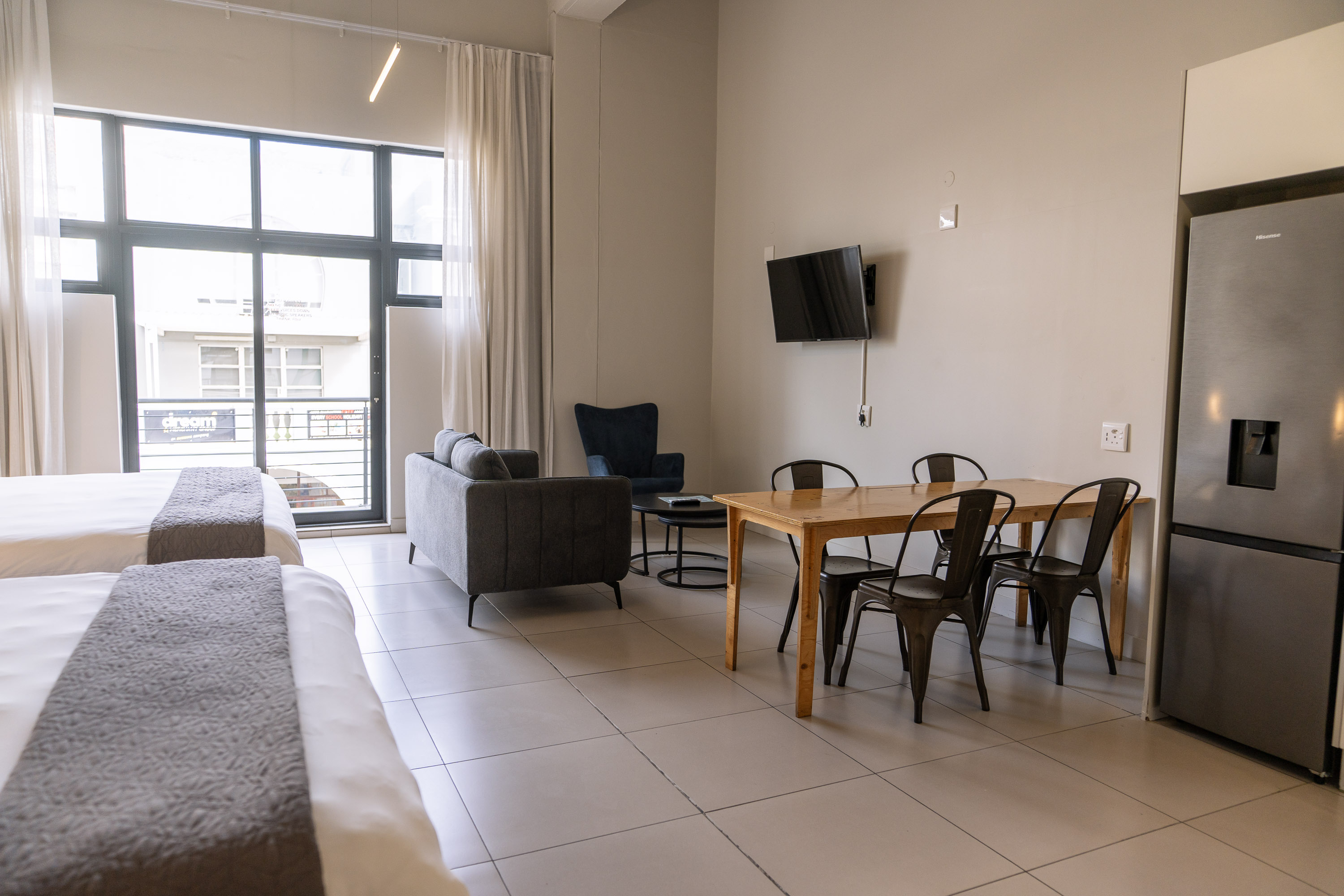 Studio Two Double Beds One Bedroom 