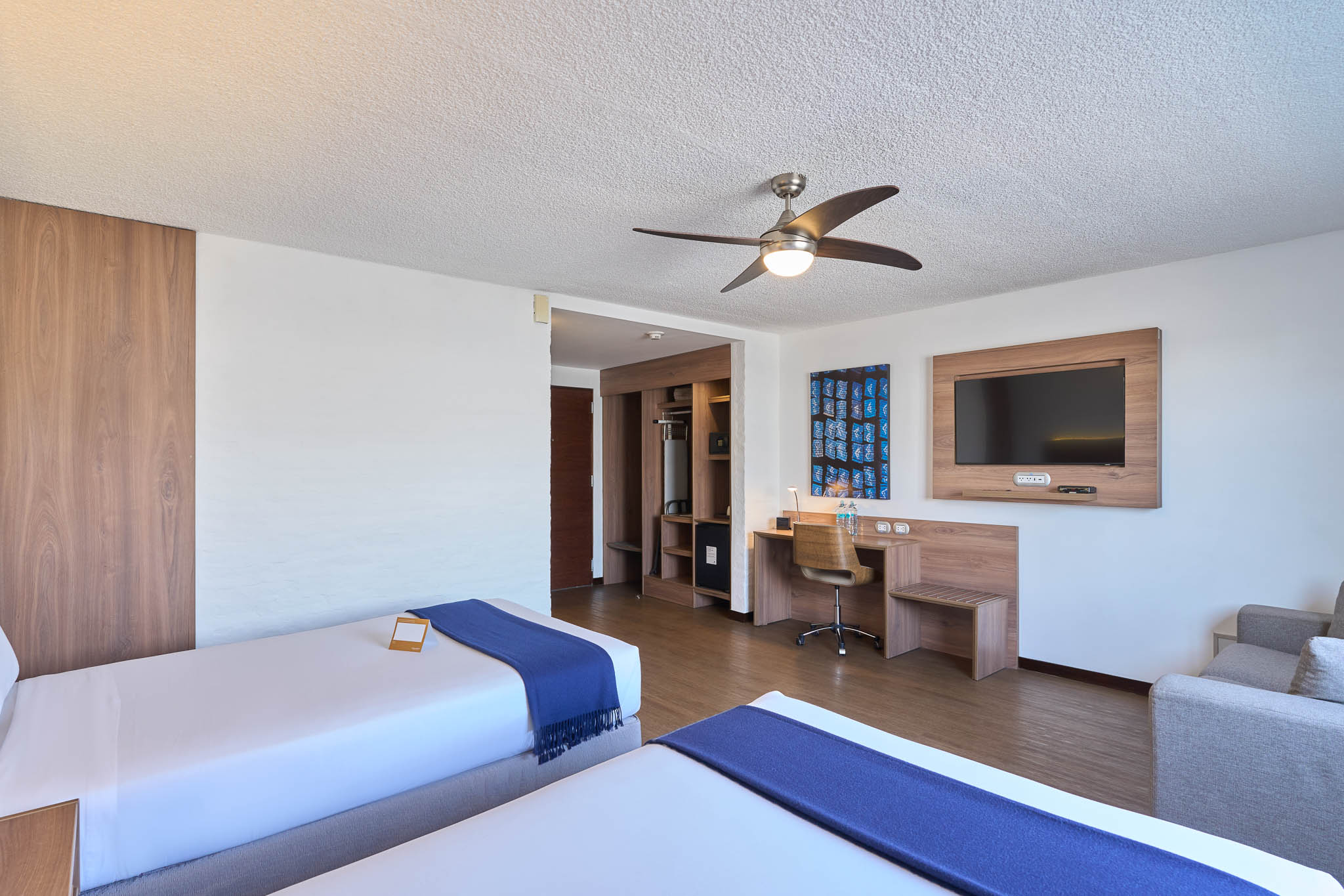 Twin Two Double Beds