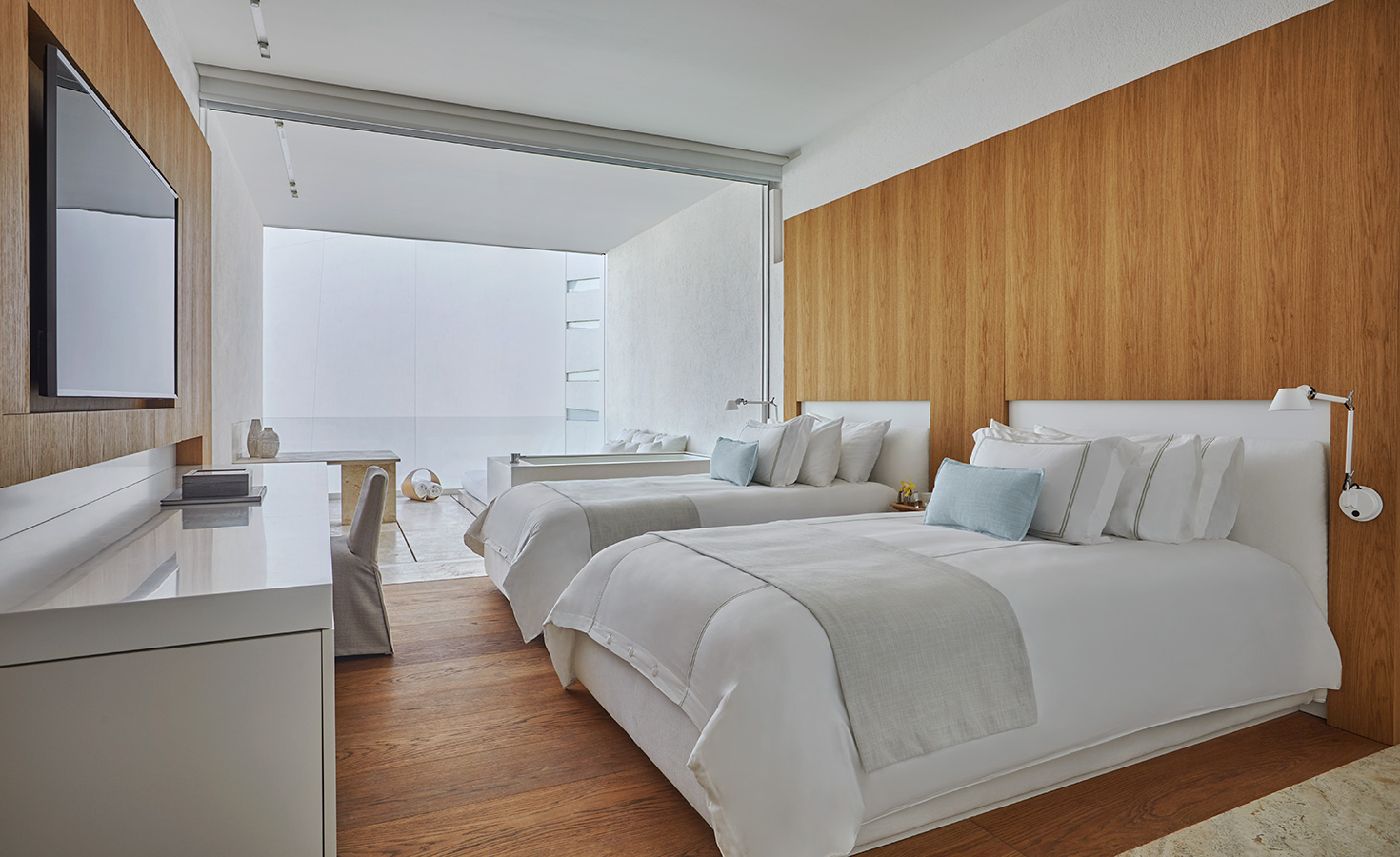 Double Partial Ocean View Two Double Beds