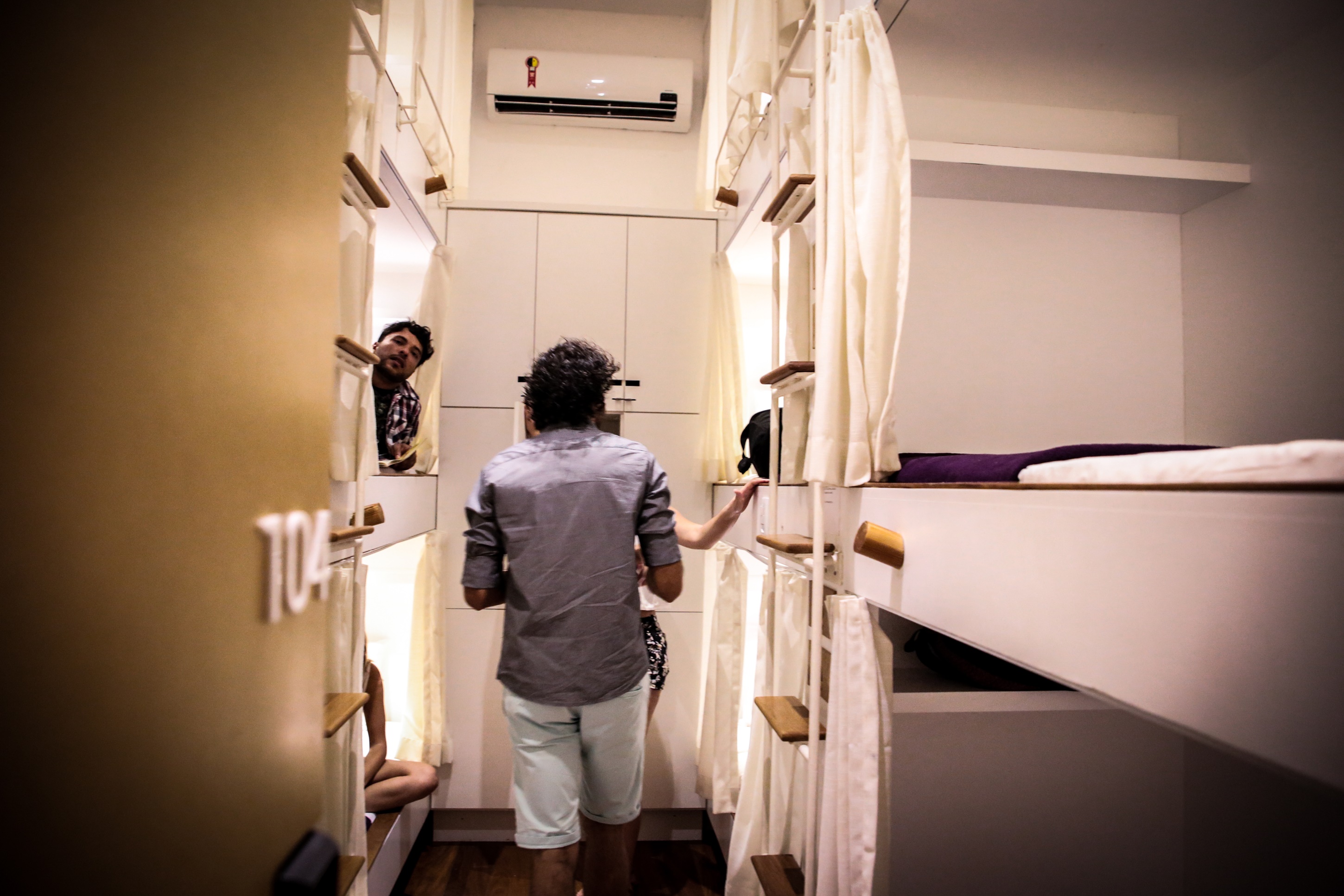 Bed in Dormitory with Shared Bathroom