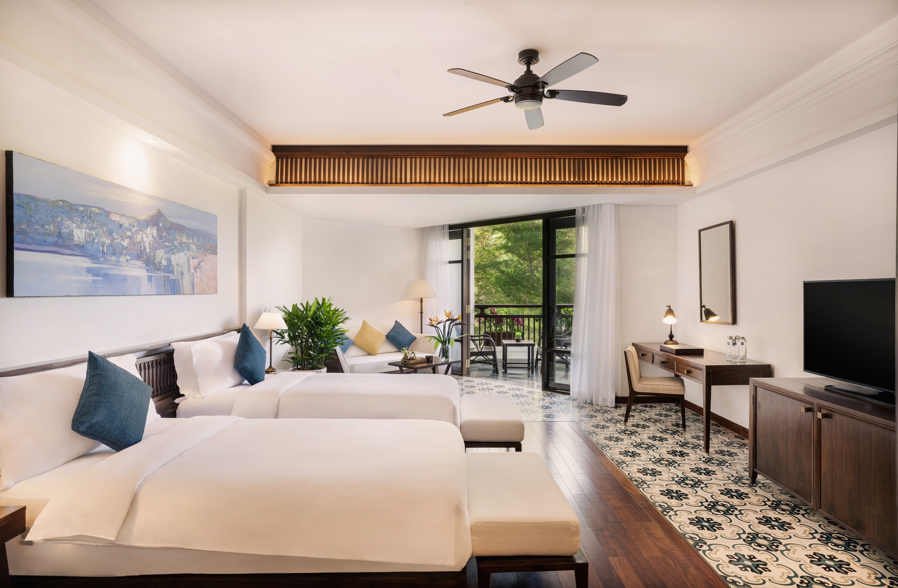 Twin Garden View with Balcony