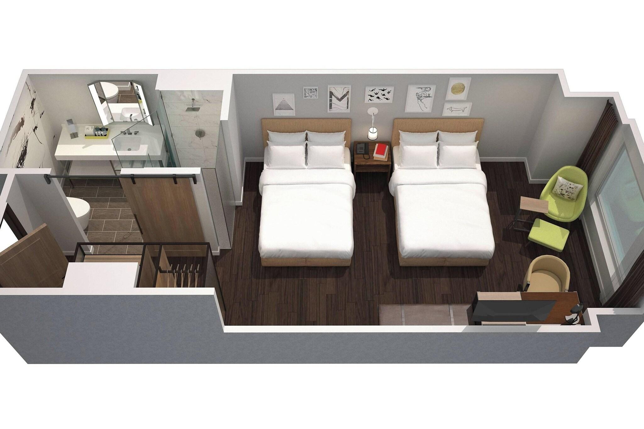 Double Two Double Beds