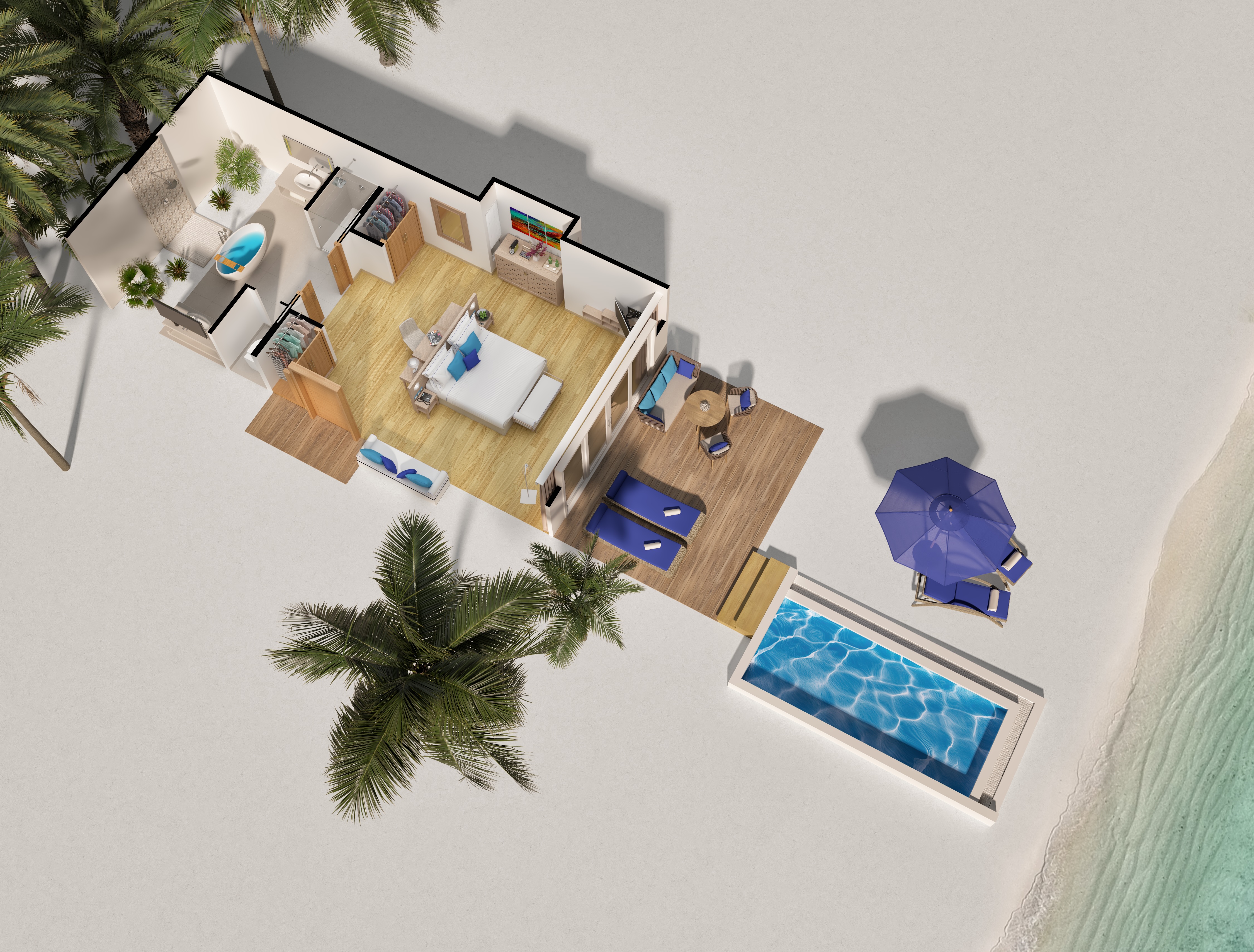 Villa Beach Front with Private Pool