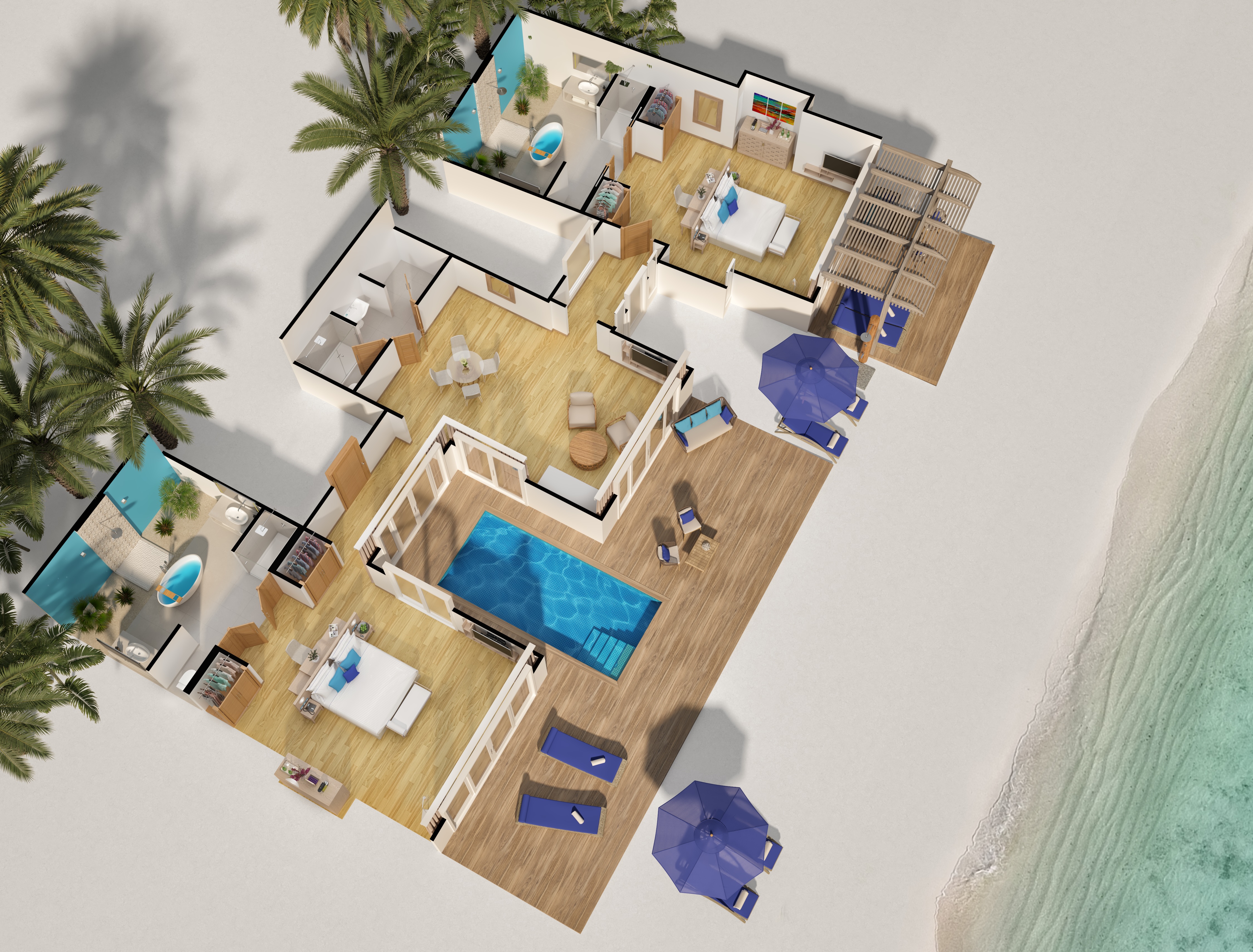 Suite Beach Front Two Bedrooms