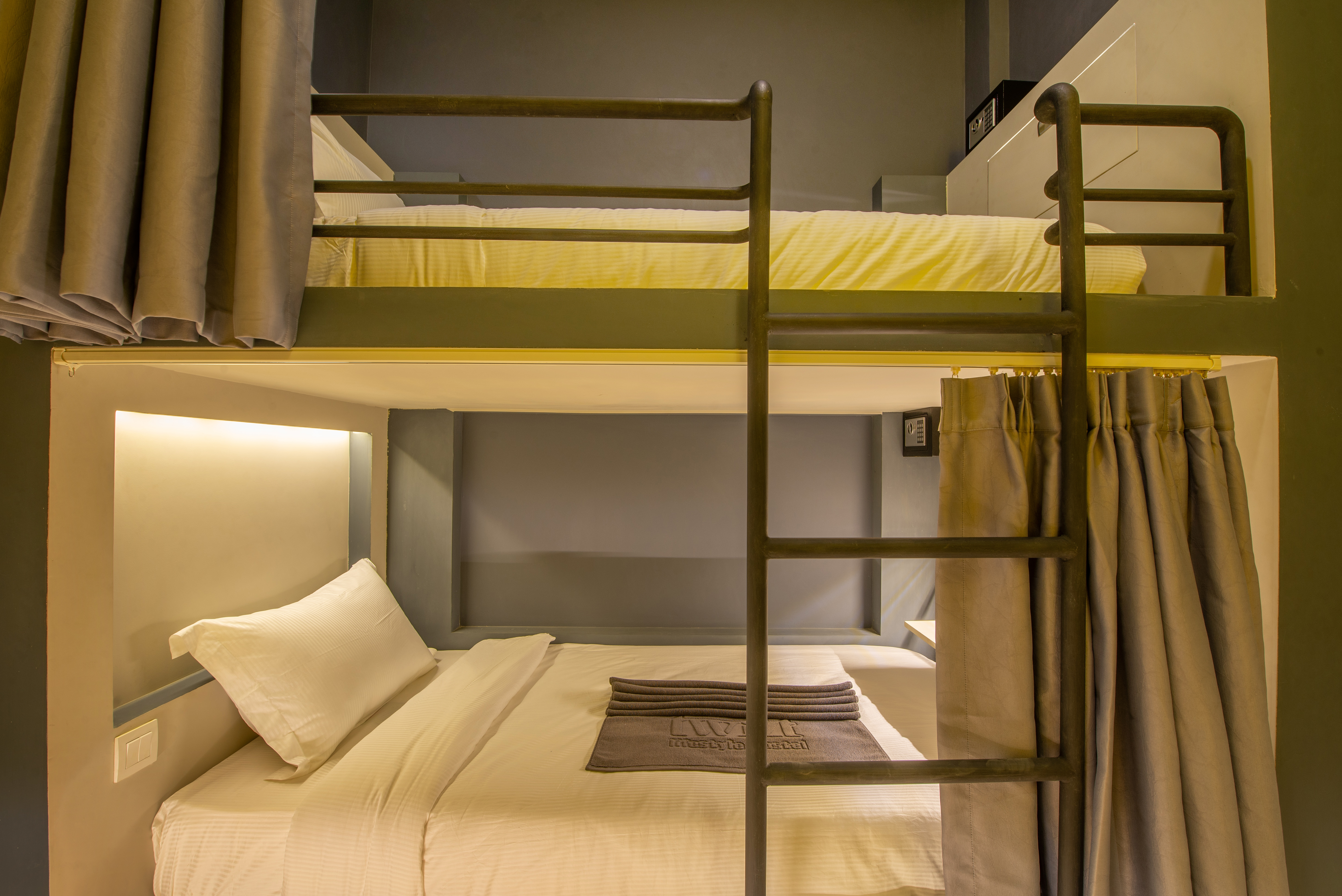 Twin Bunk Bed with Shared Bathroom