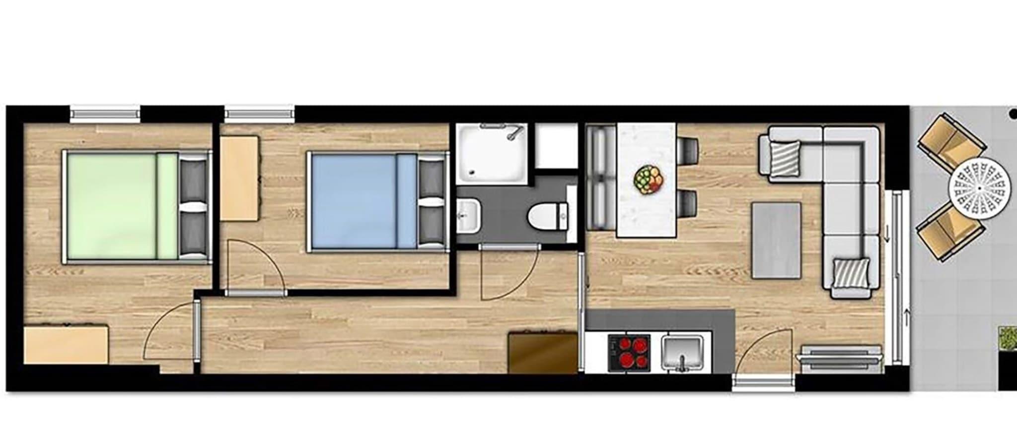 Quadruple Two Double Beds