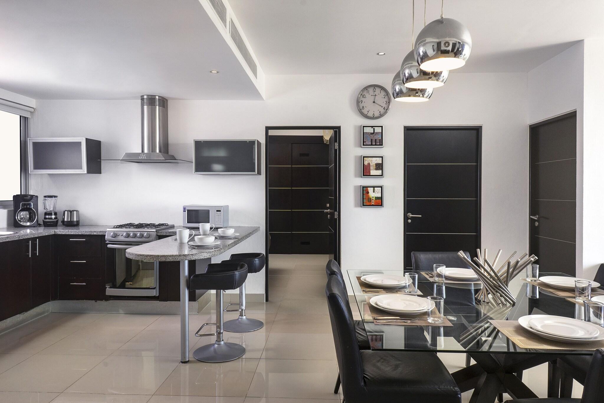 Family Room with Kitchenette with Views