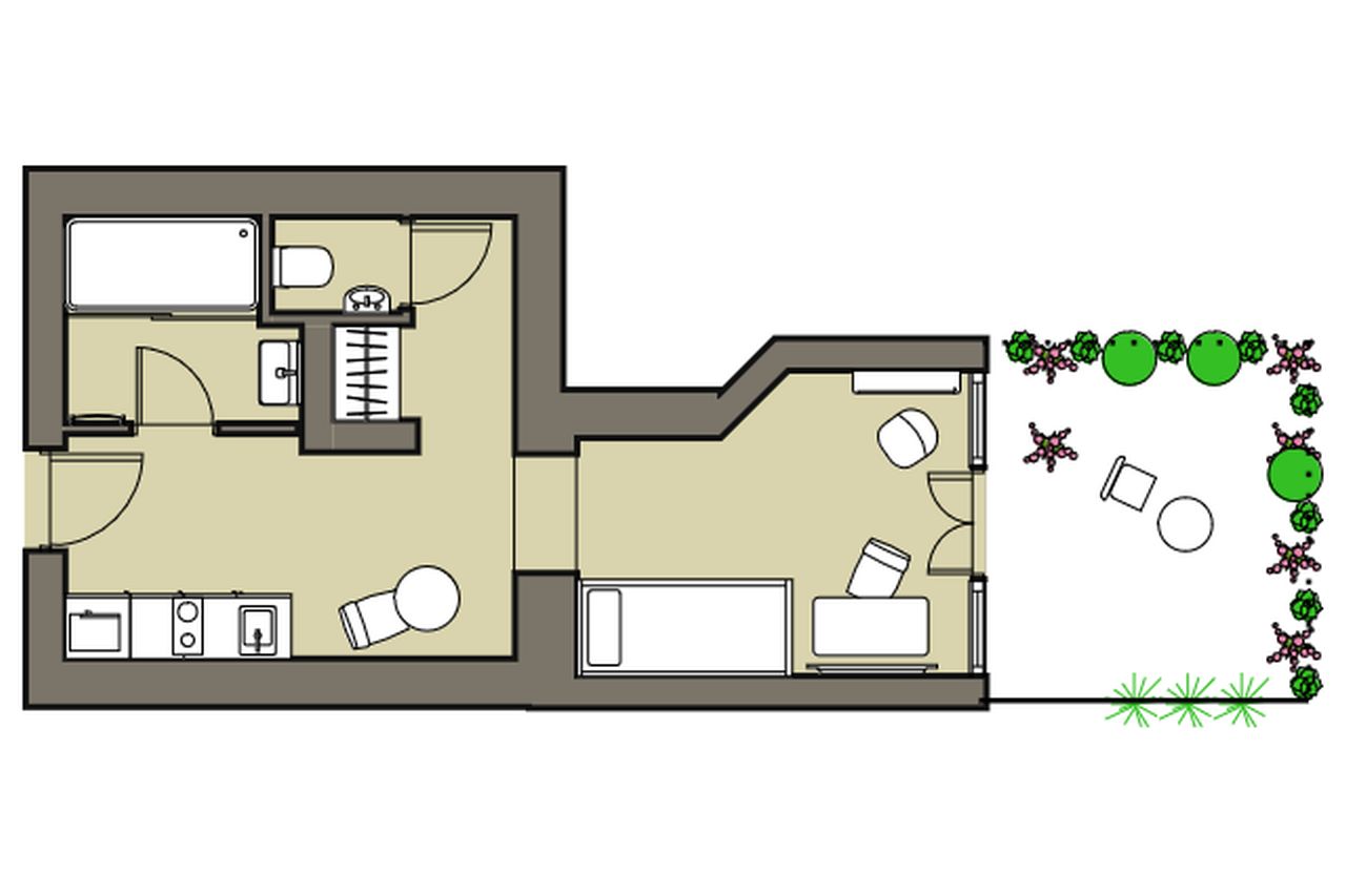 Studio One Bedroom with Kitchenette