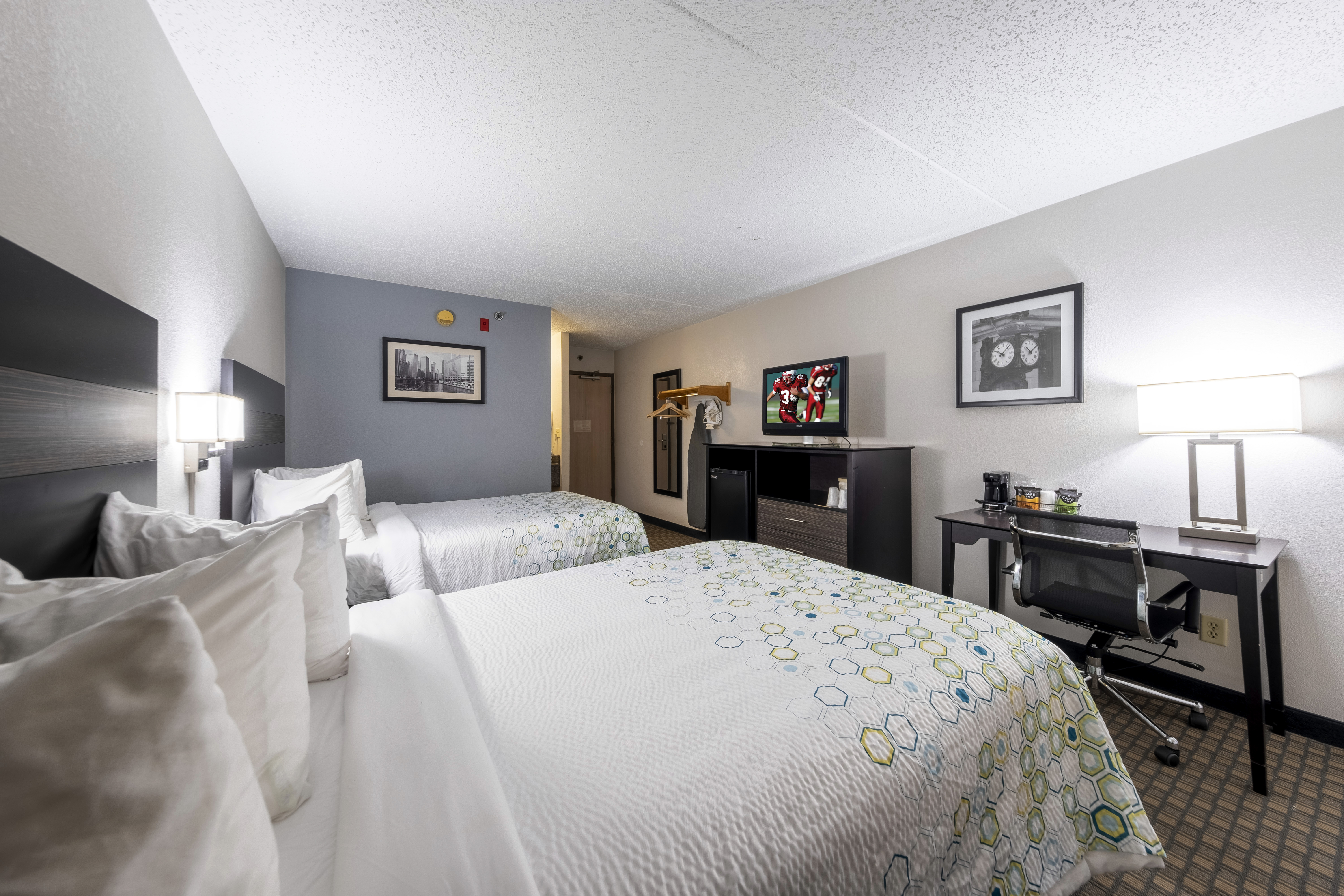 Double Two Double Beds One Bedroom 