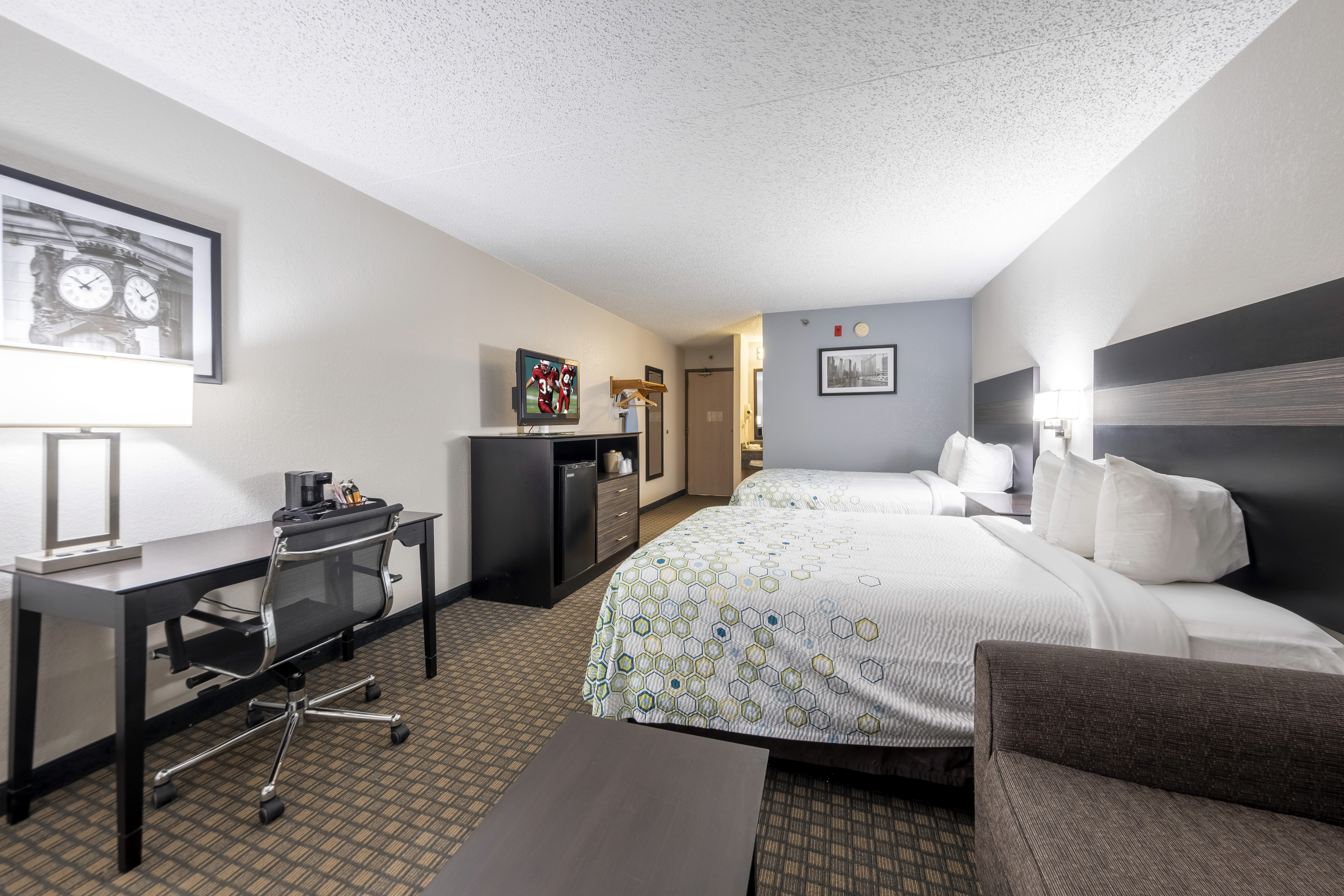 Double Two Double Beds One Bedroom 