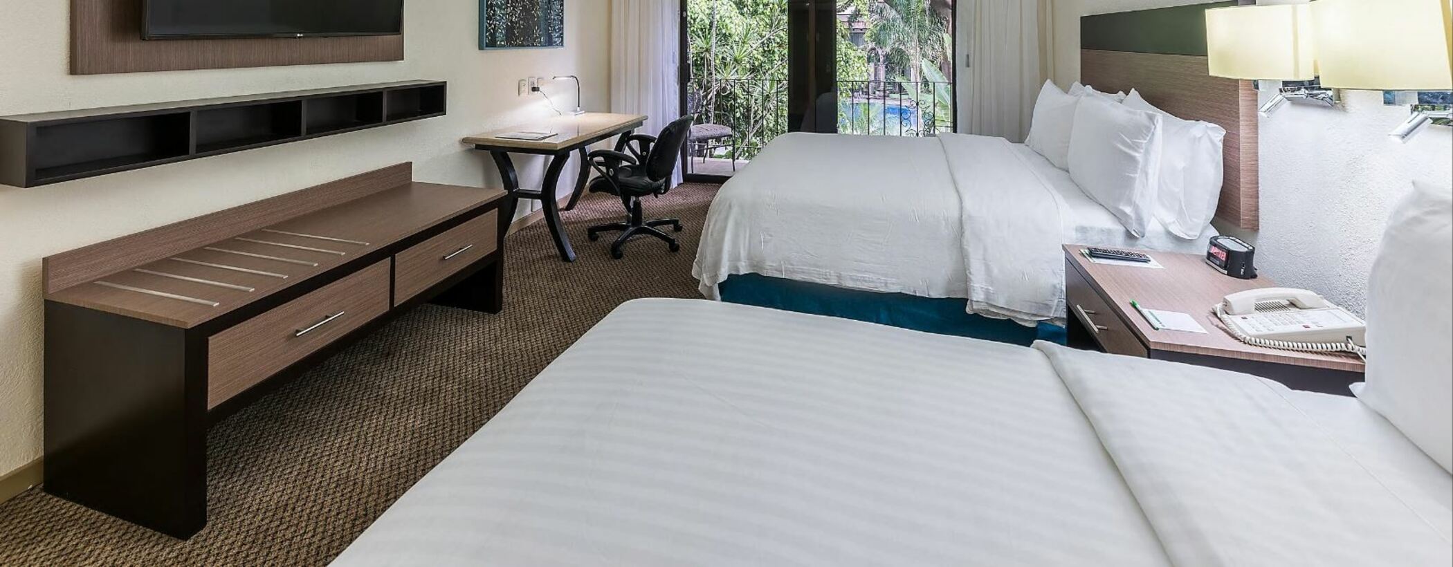 Room Pool View Two Double Beds