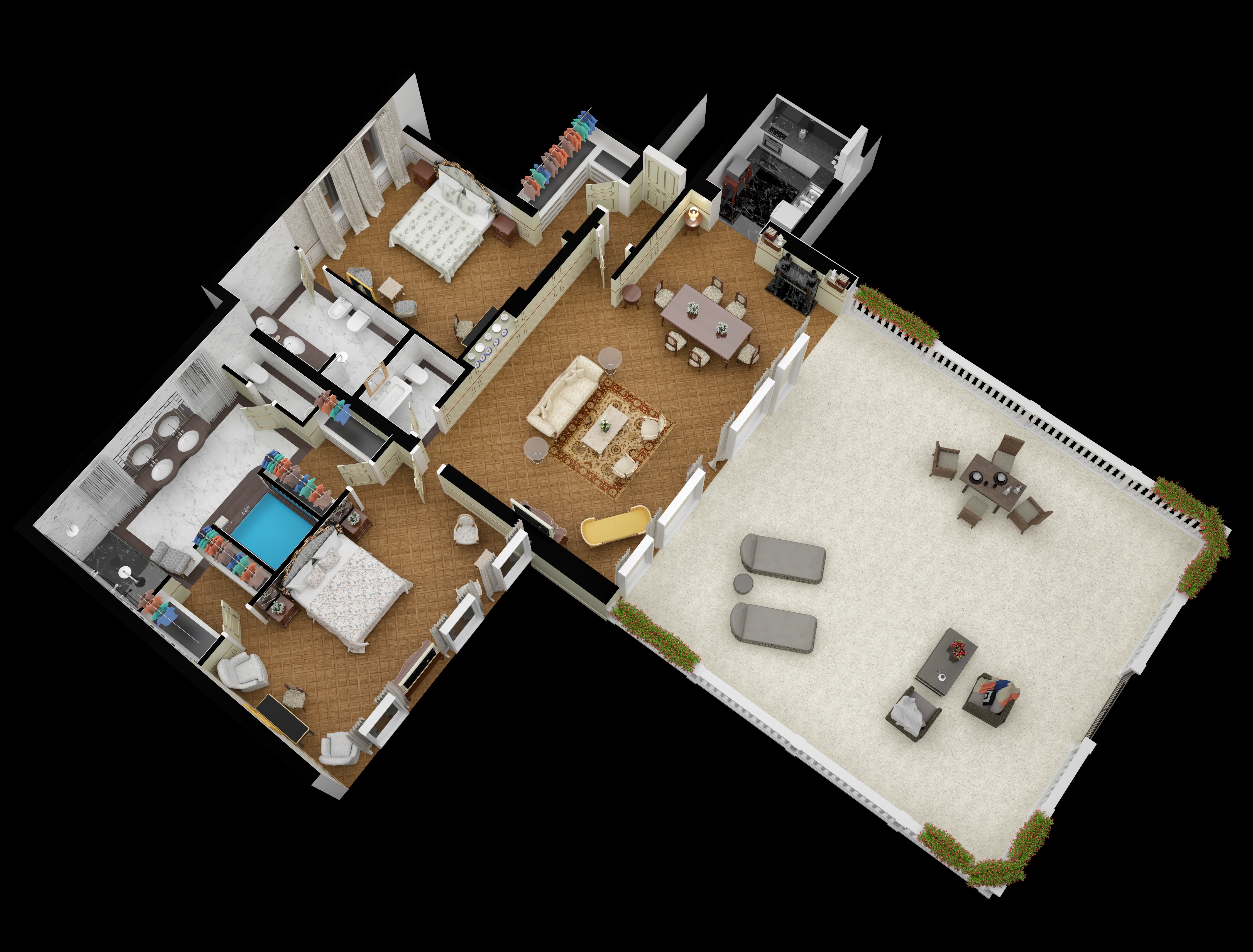 Suite Two Bedrooms with Terrace