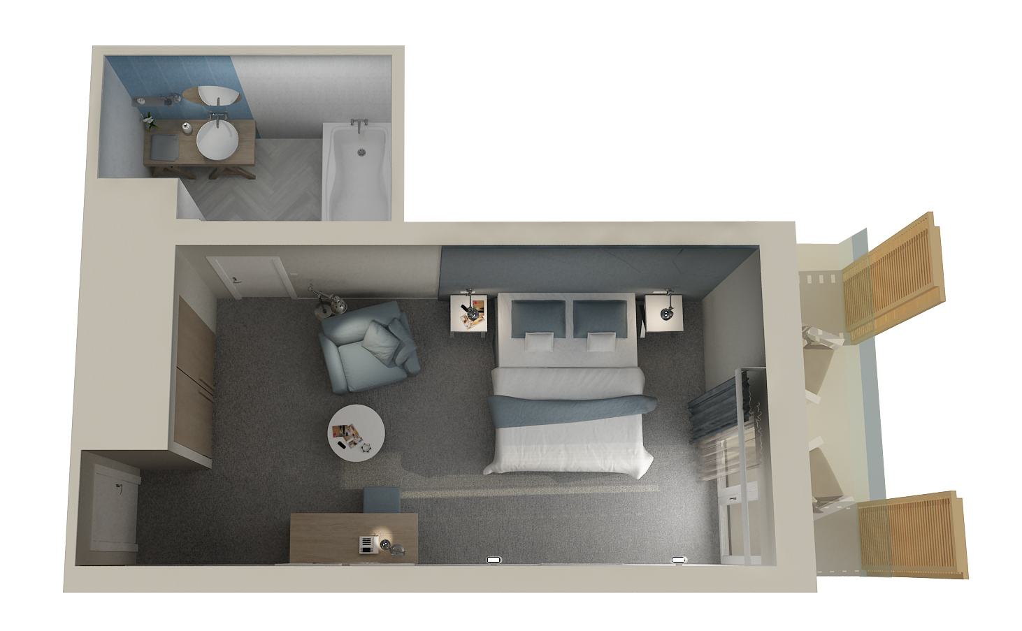 Double Park View with Balcony