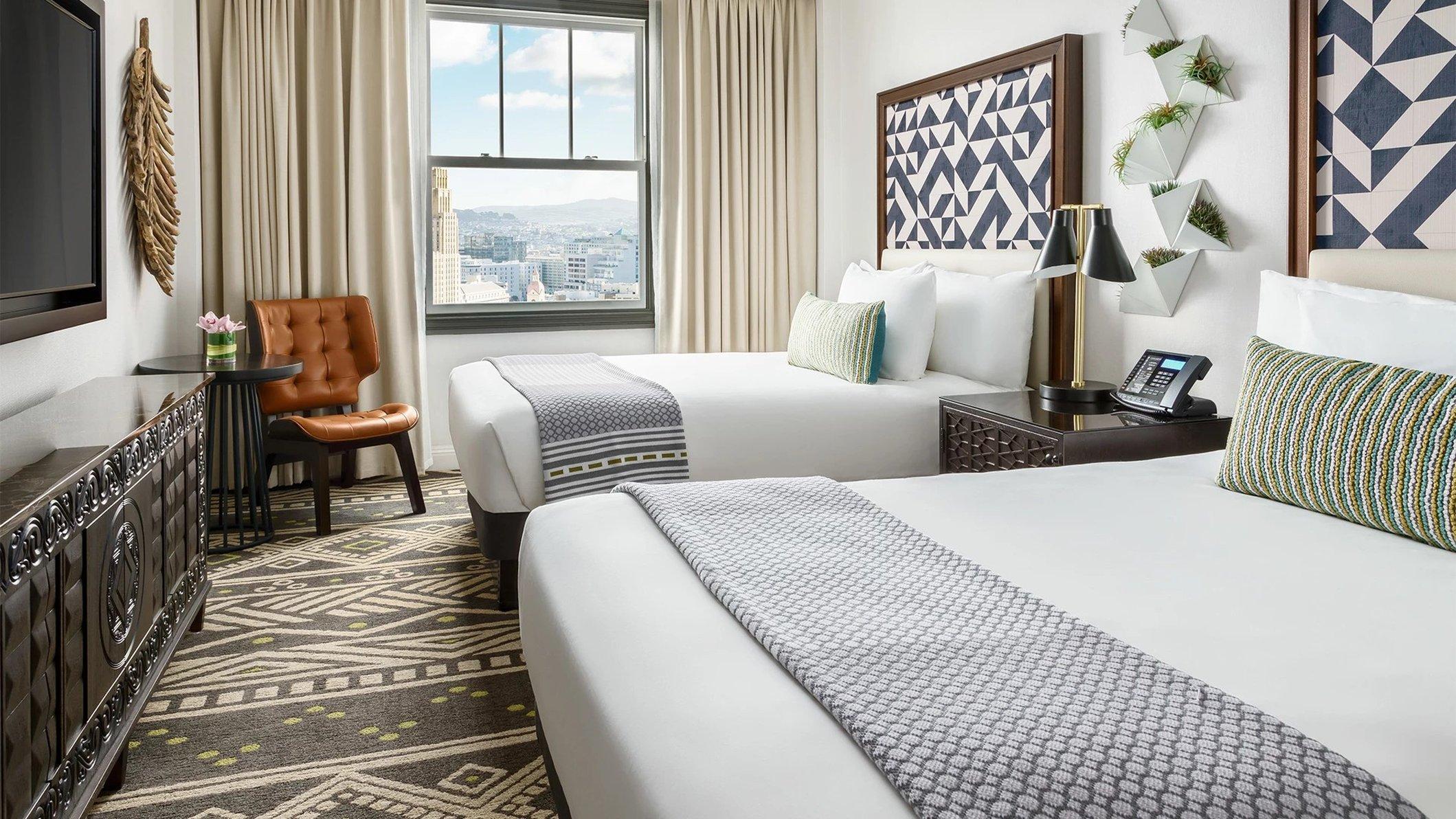 Quadruple City View Two Double Beds