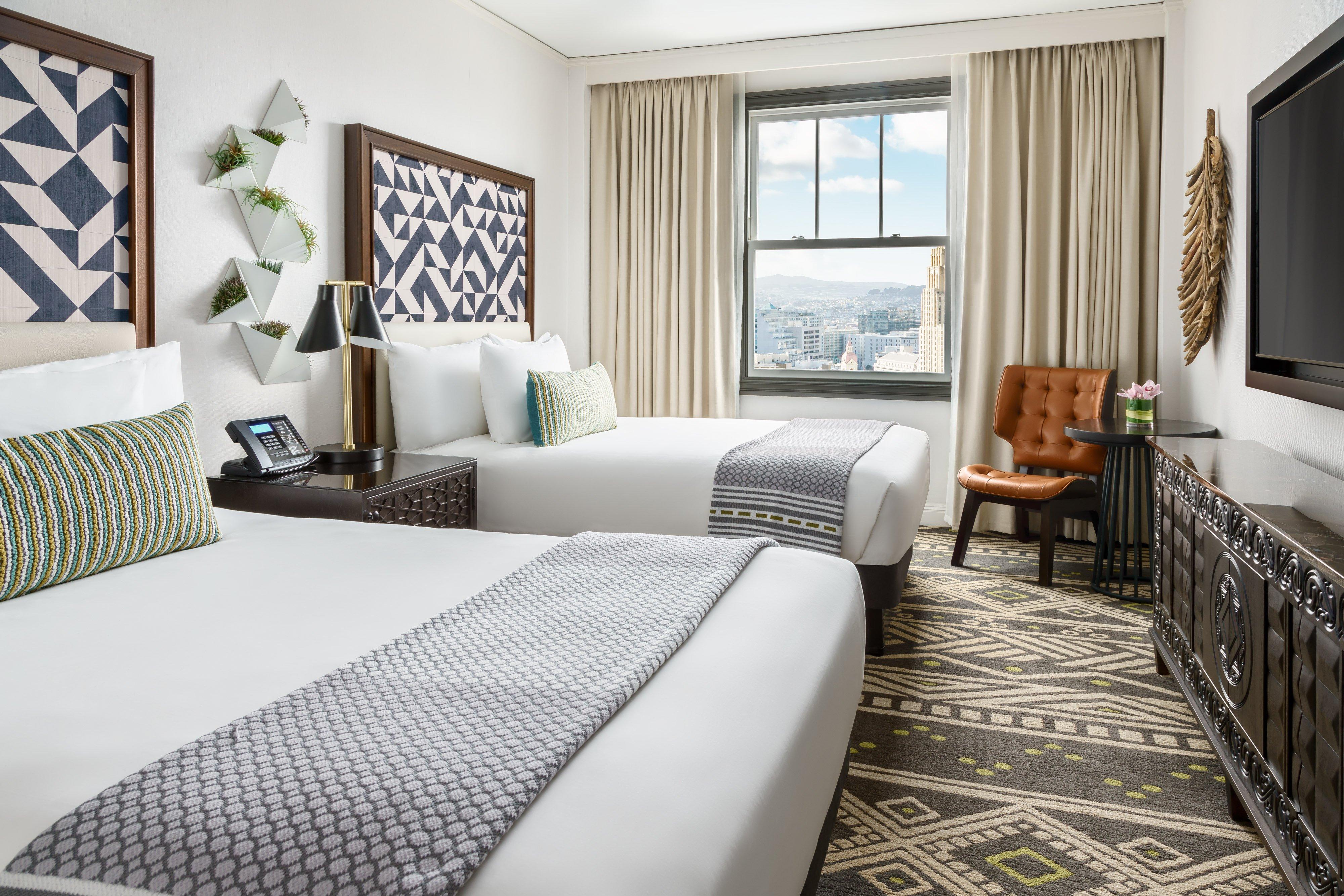 Quadruple City View Two Double Beds