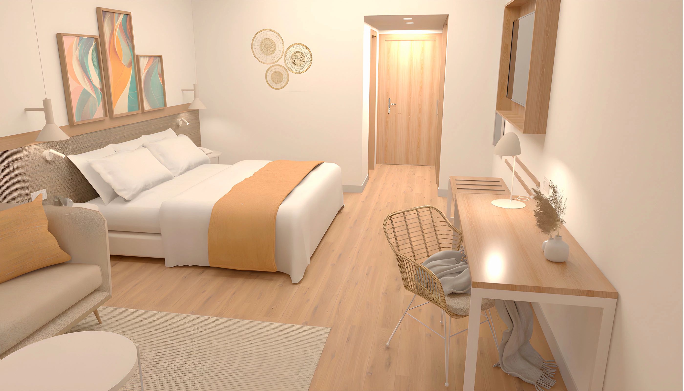 Double Partial Ocean View Two Double Beds