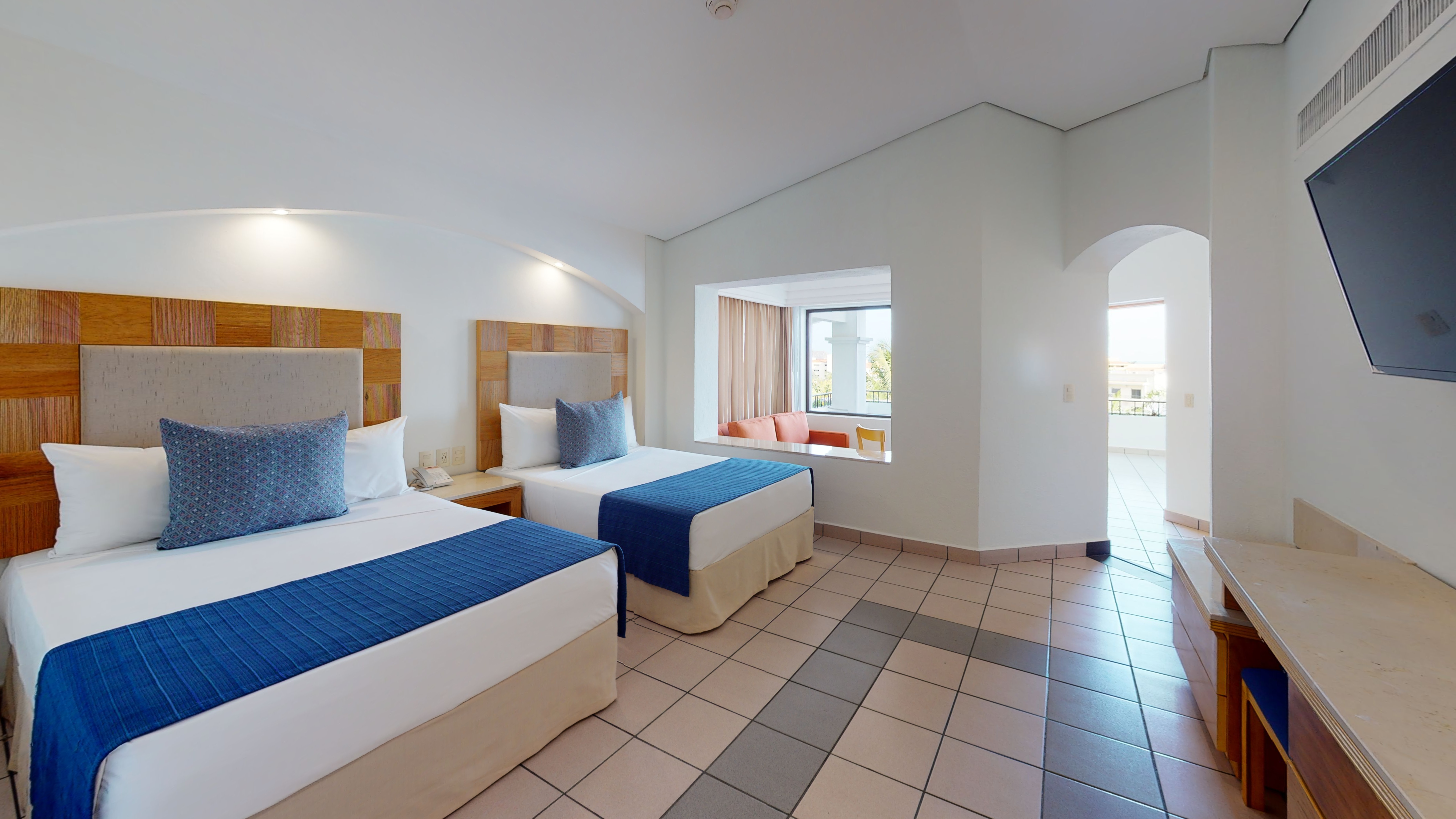 Double Partial Ocean View Two Double Beds