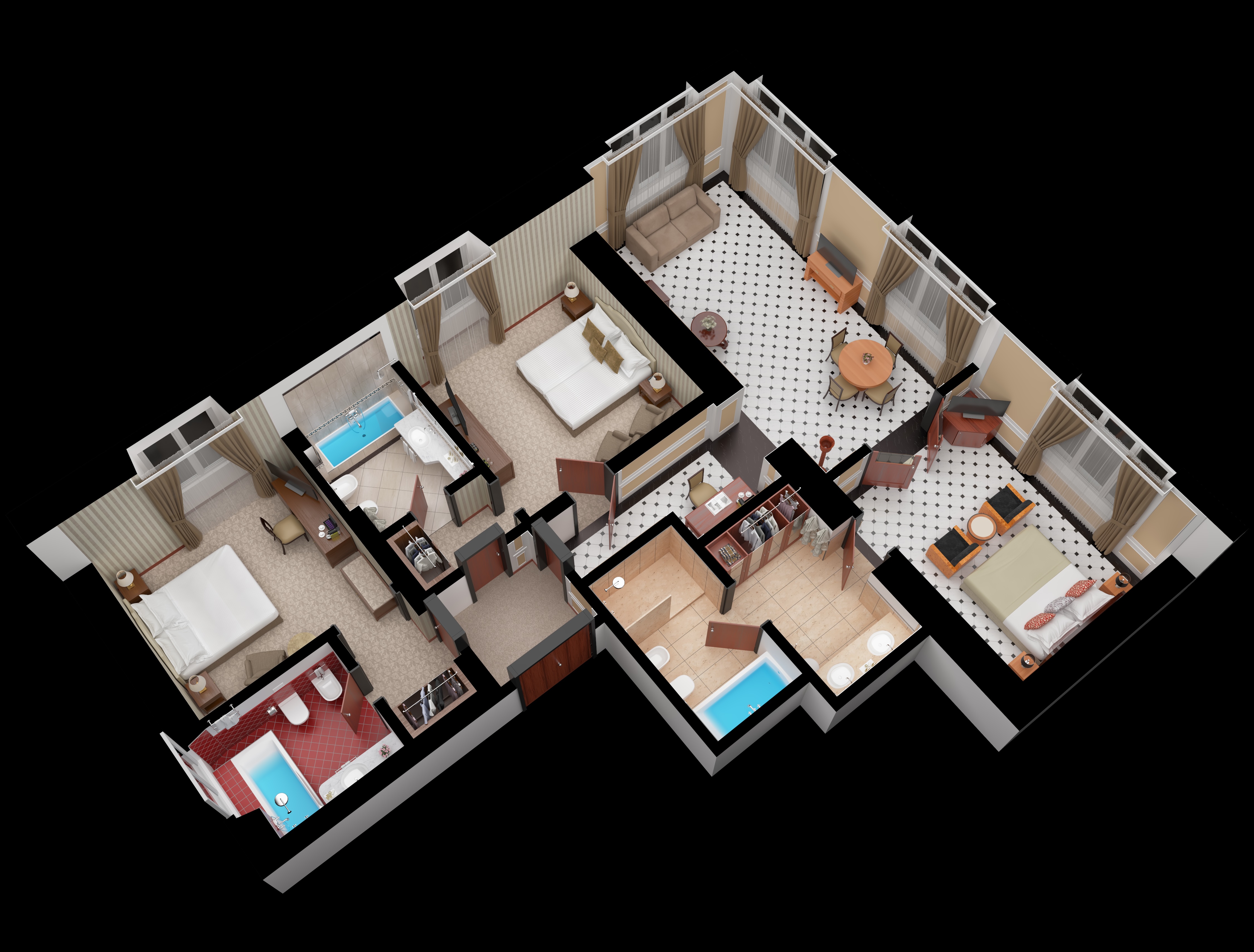 Family Room Three Bedrooms