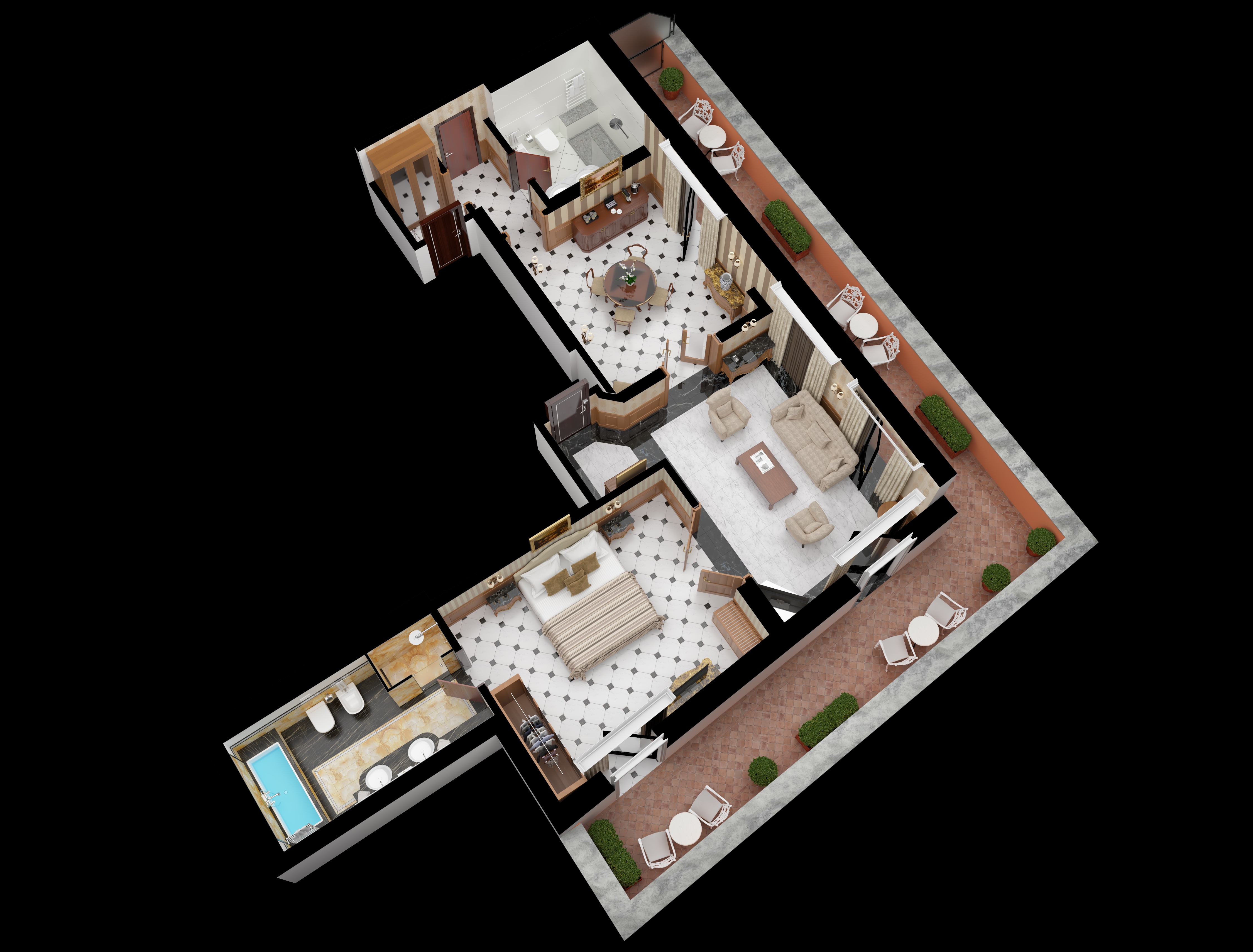 Suite Two Bedrooms with Terrace