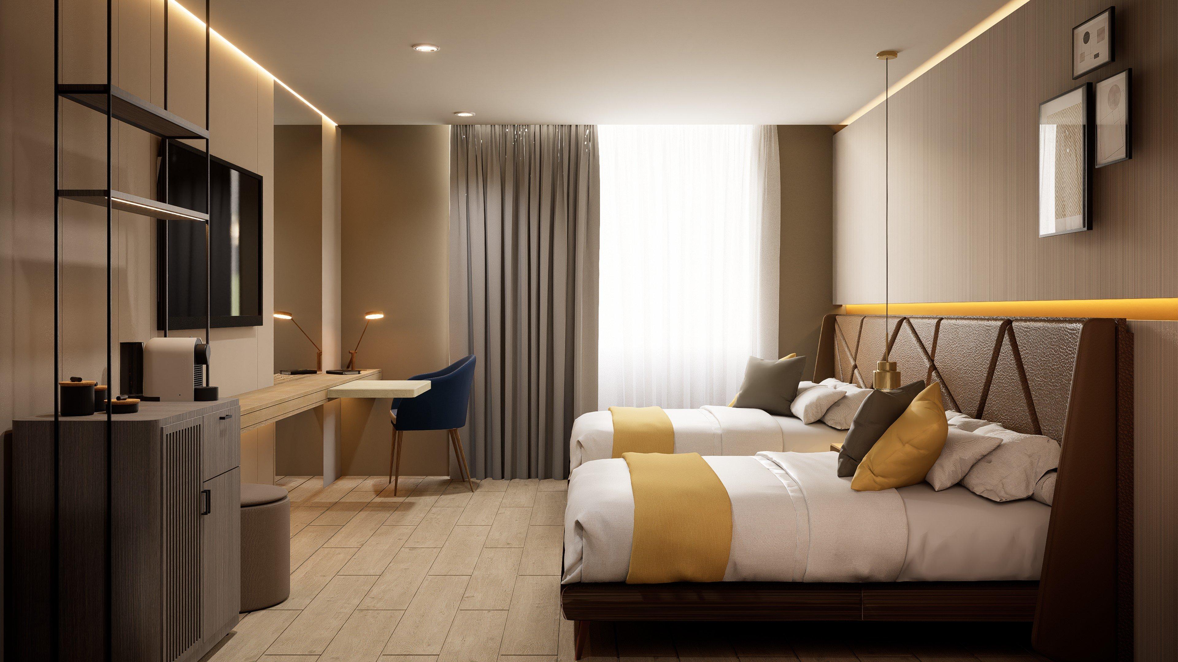Quadruple City View Two Queen Beds