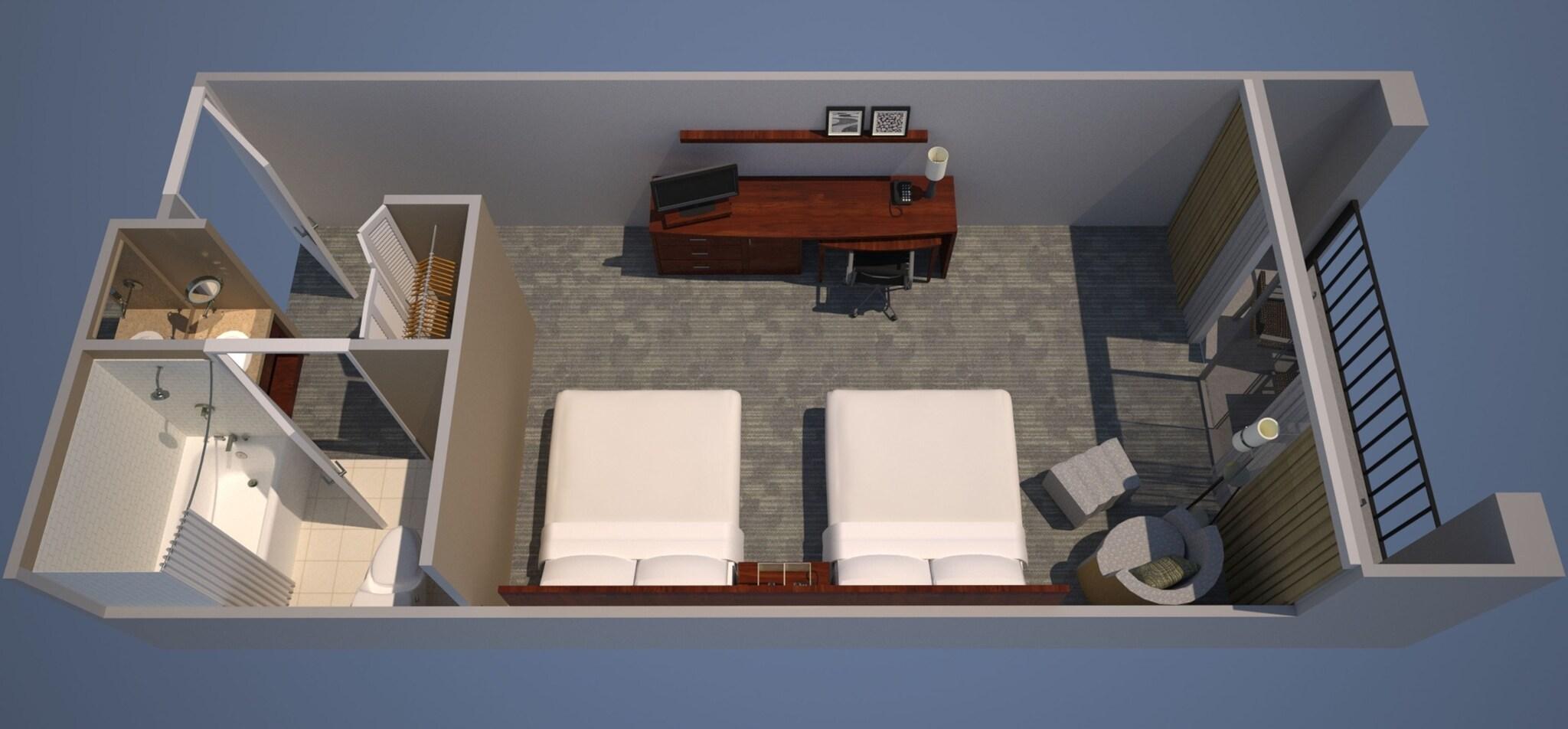 Double Two Double Beds