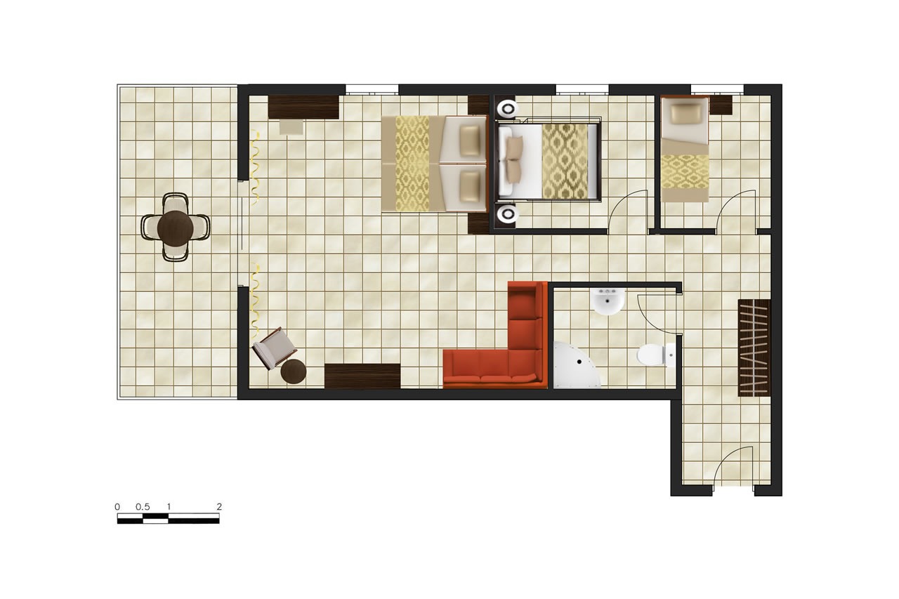 Family Room Sea View Two Bedrooms