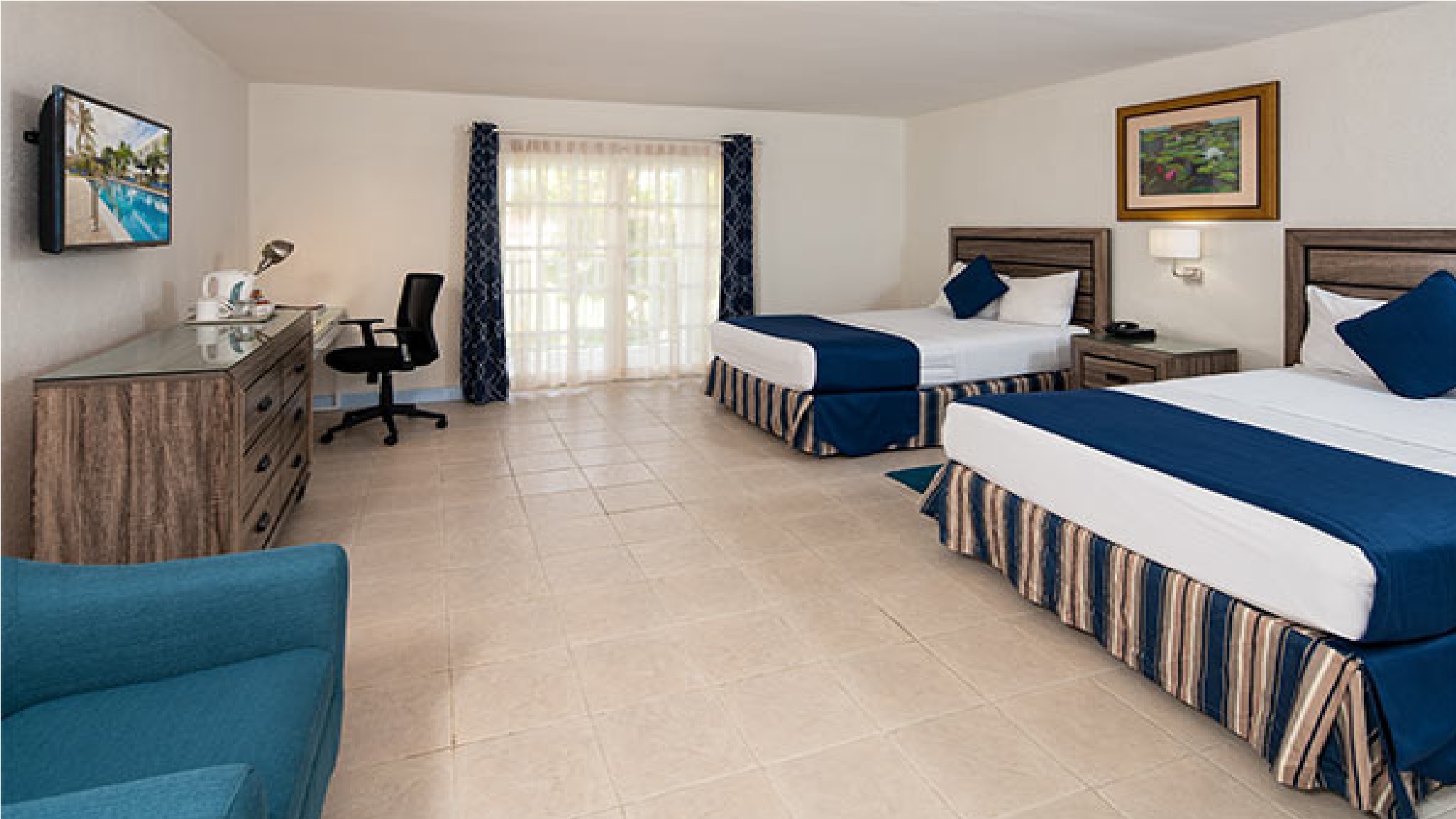 Double Pool View Two Double Beds