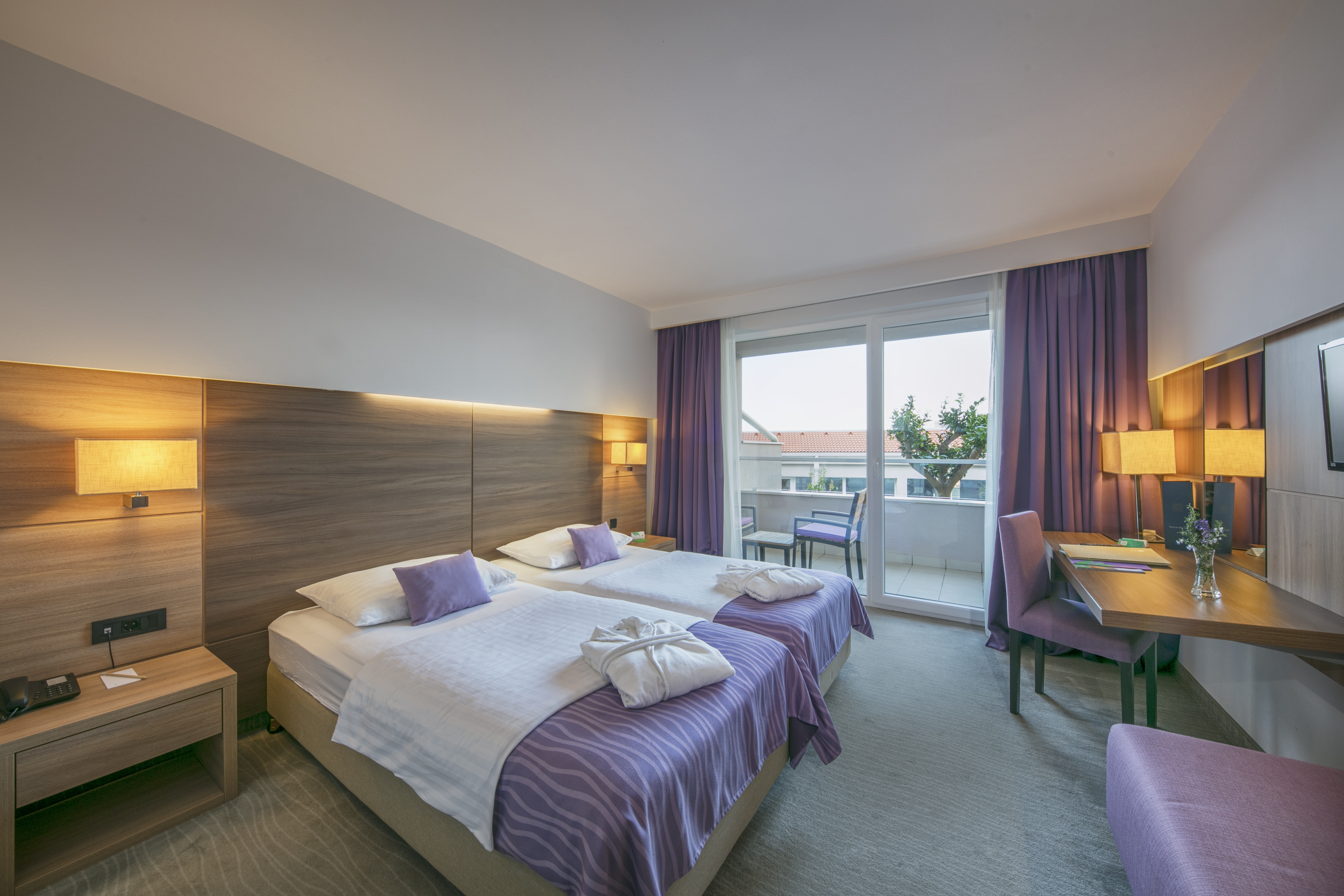 Twin Park View with Balcony