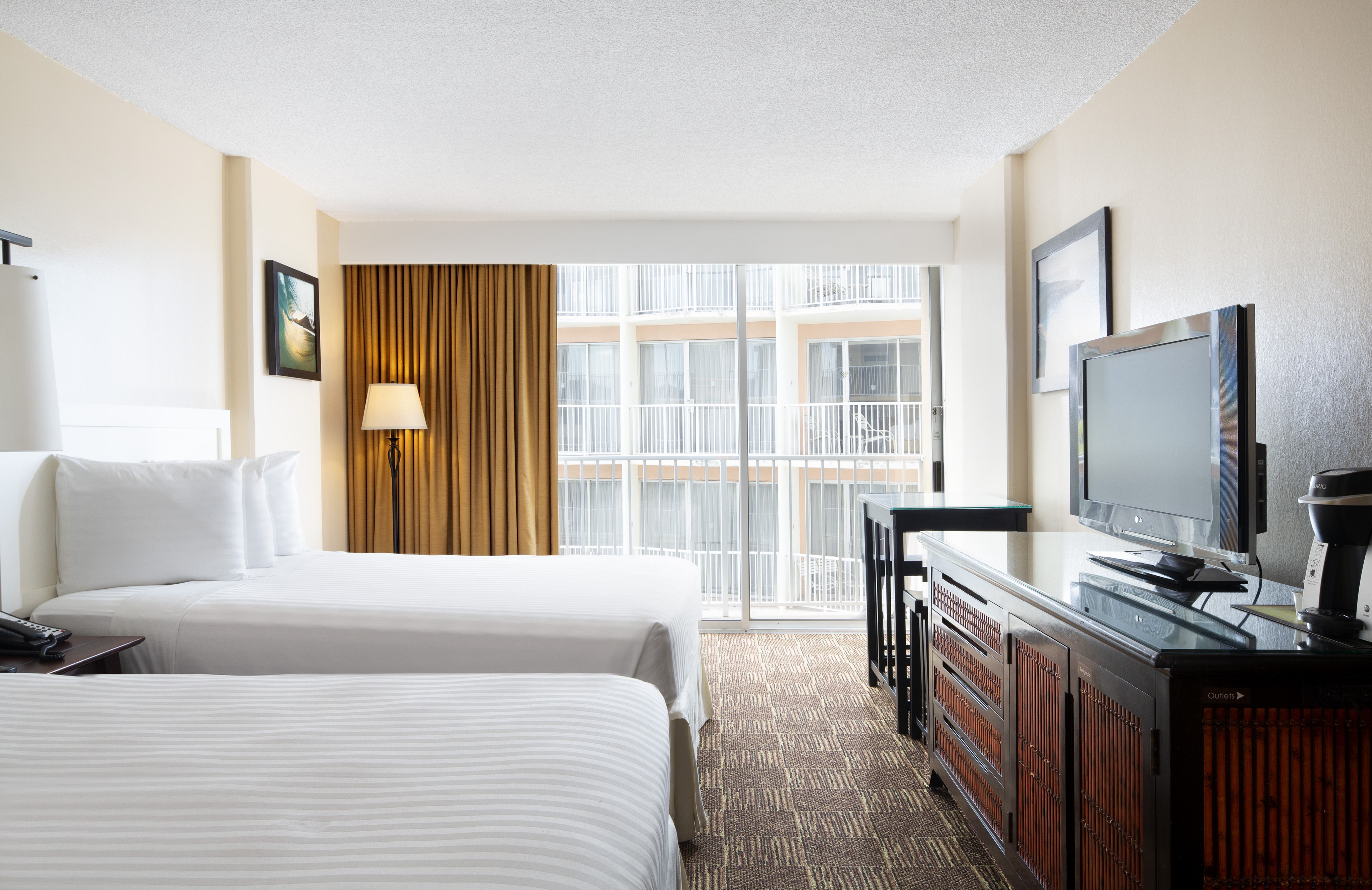 Double Partial Ocean View Two Double Beds