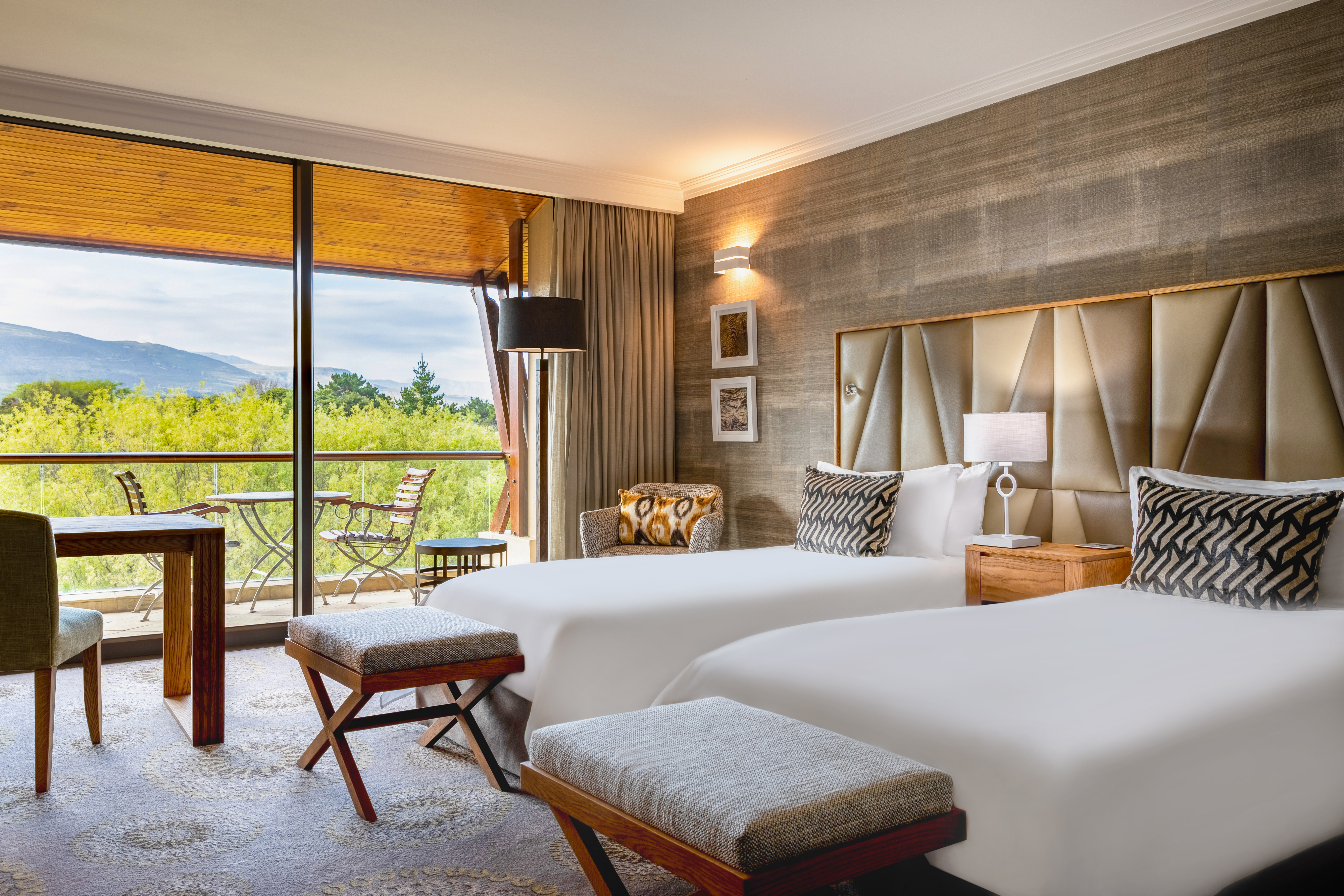 Twin Garden View with Balcony