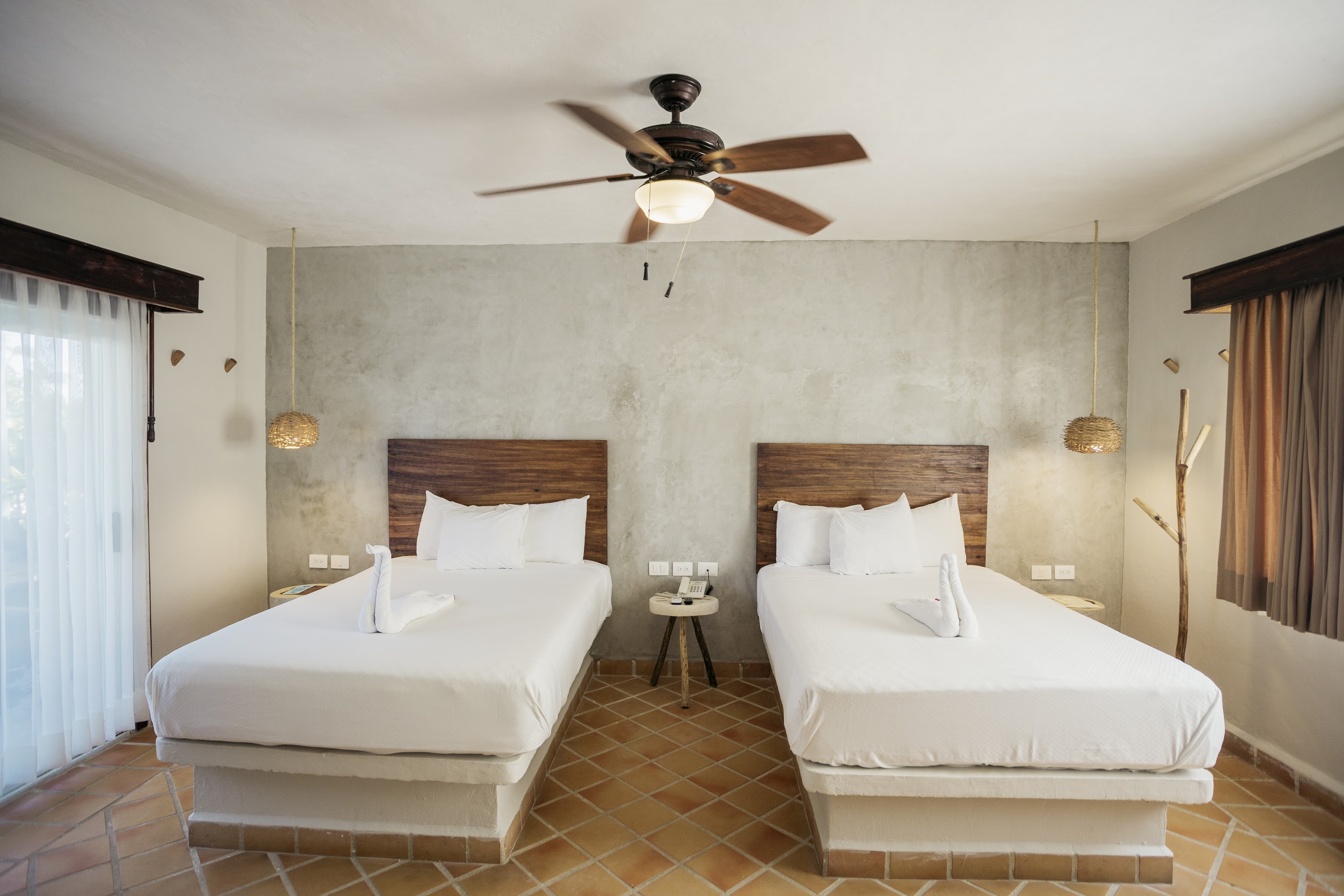 Room Partial Ocean View Two Double Beds