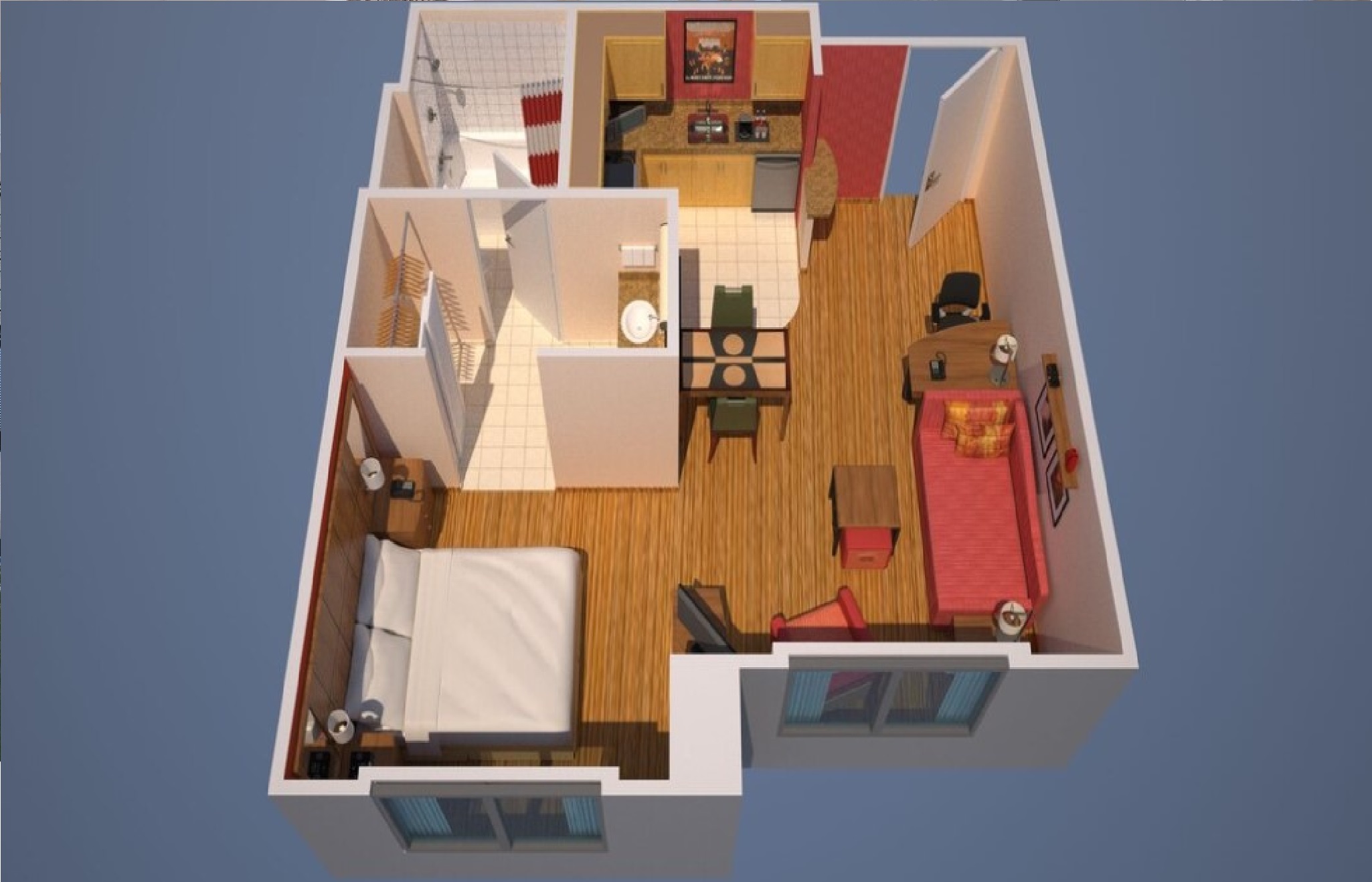 Studio King Size Bed