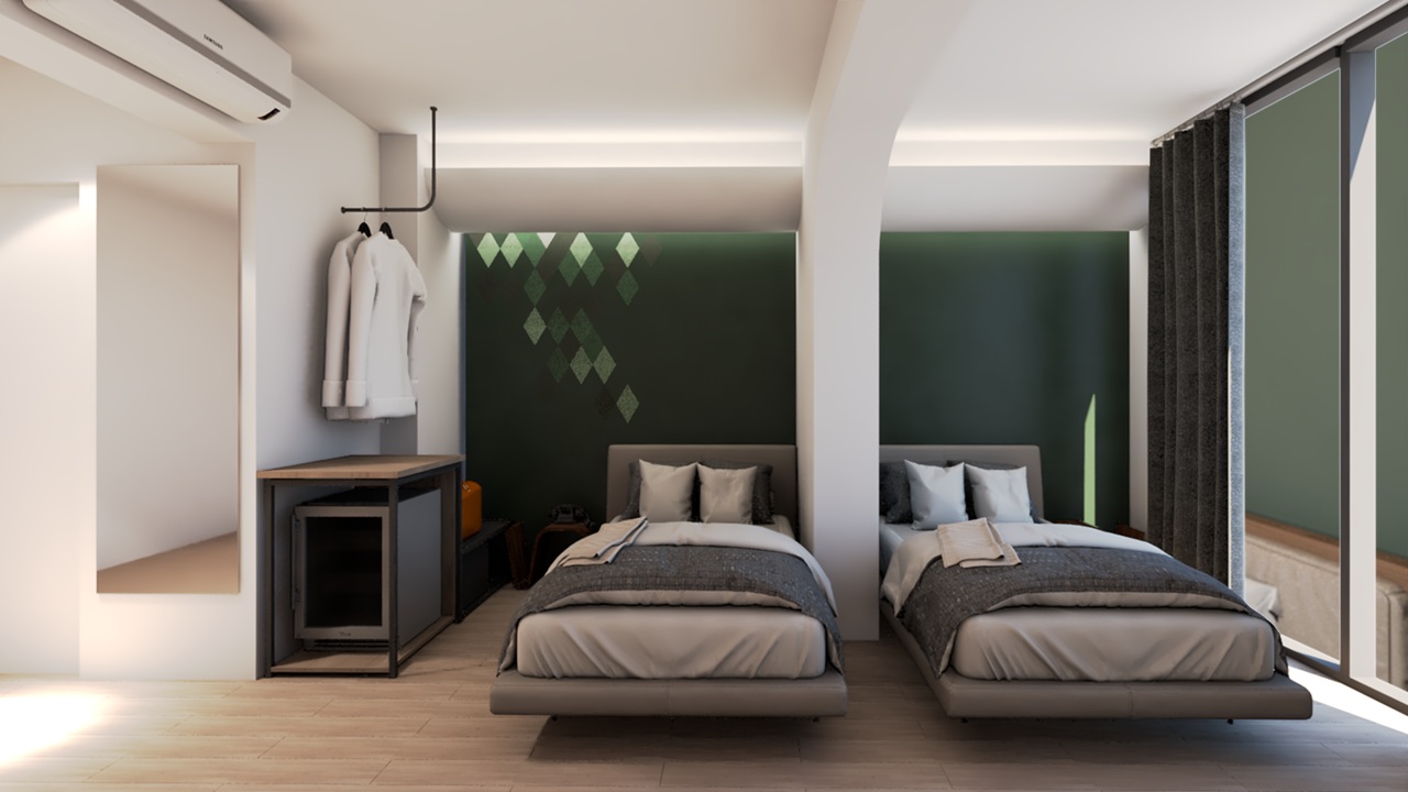 Double or Twin with Double Bed