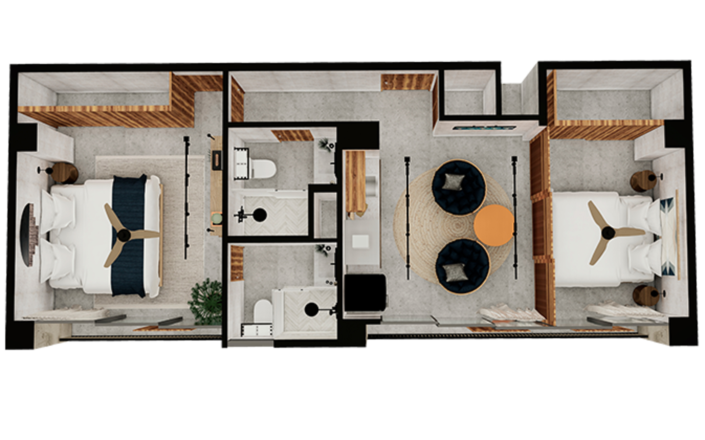 Family Room Two Bedrooms Two Bathrooms