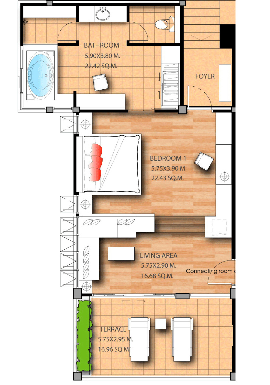 Double or Twin Guest Room Ocean View